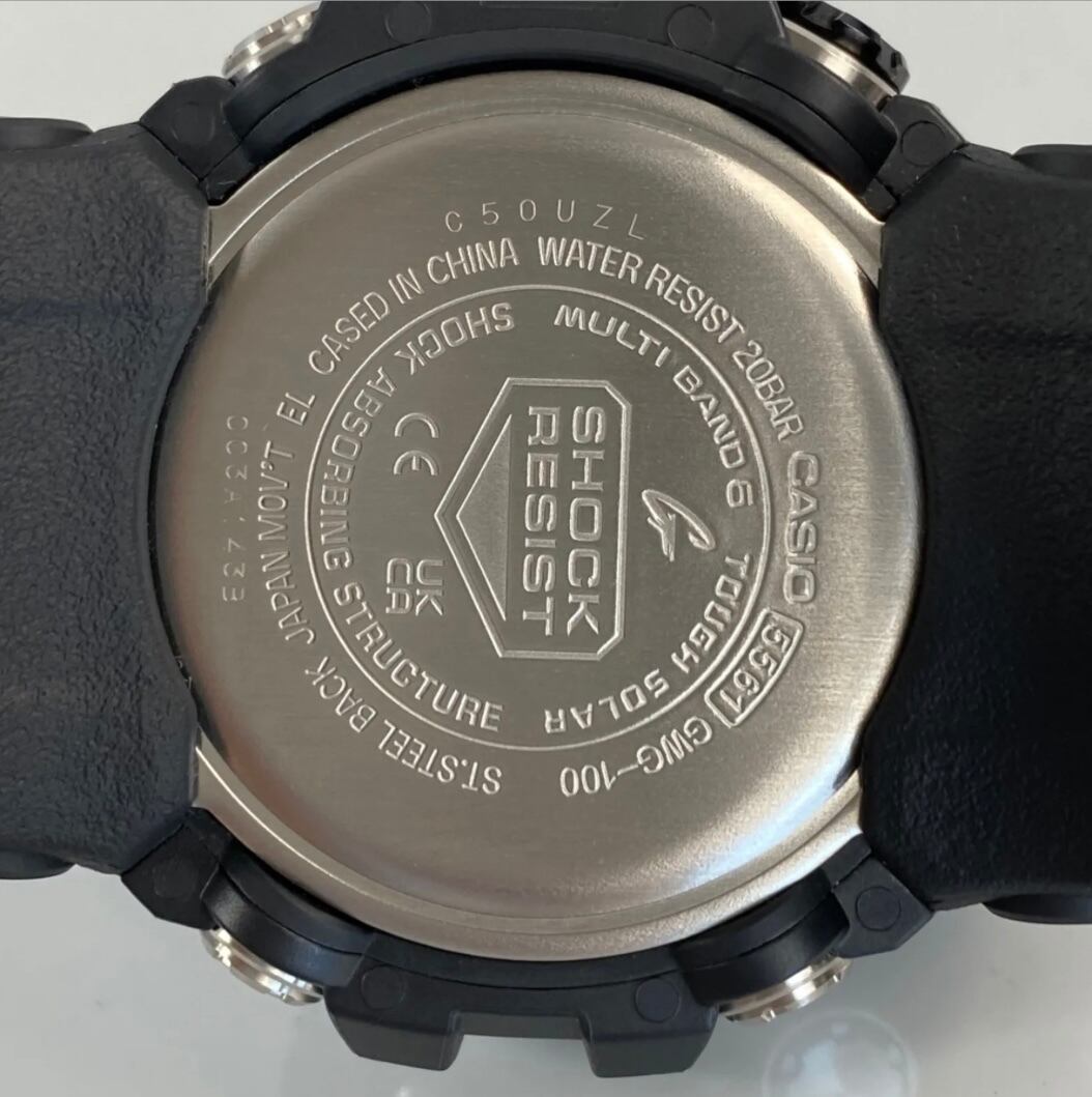 【ほぼ未使用】カシオ　G-SHOCK　ジーショック　GWG-100-1AJF　マッドマスター　電波ソーラー　樹脂　黒