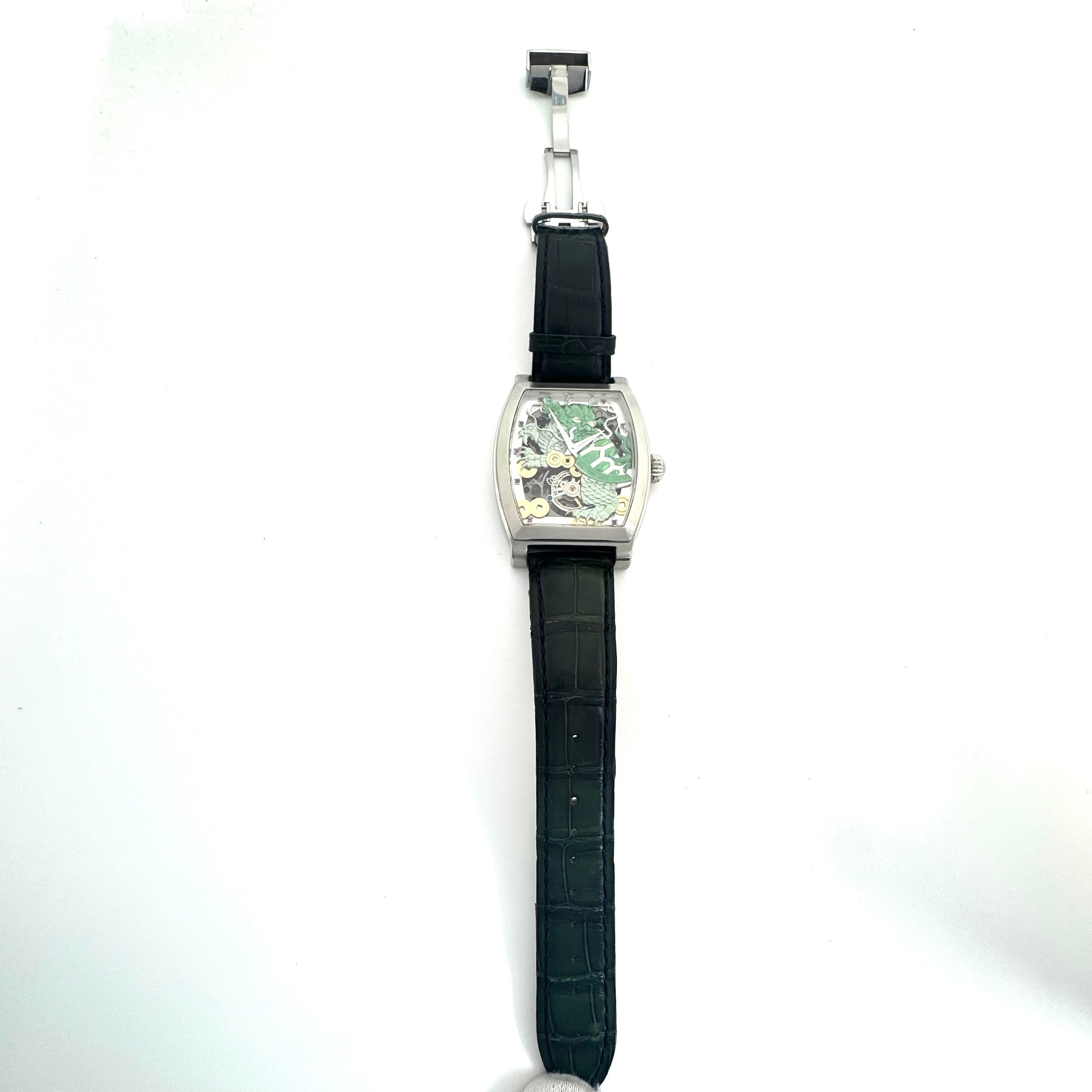 【希少】メモリジン　MEMORIGIN　霊亀　MO0401　トゥールビヨン　手巻き　スケルトン　ルビー　革ベルト