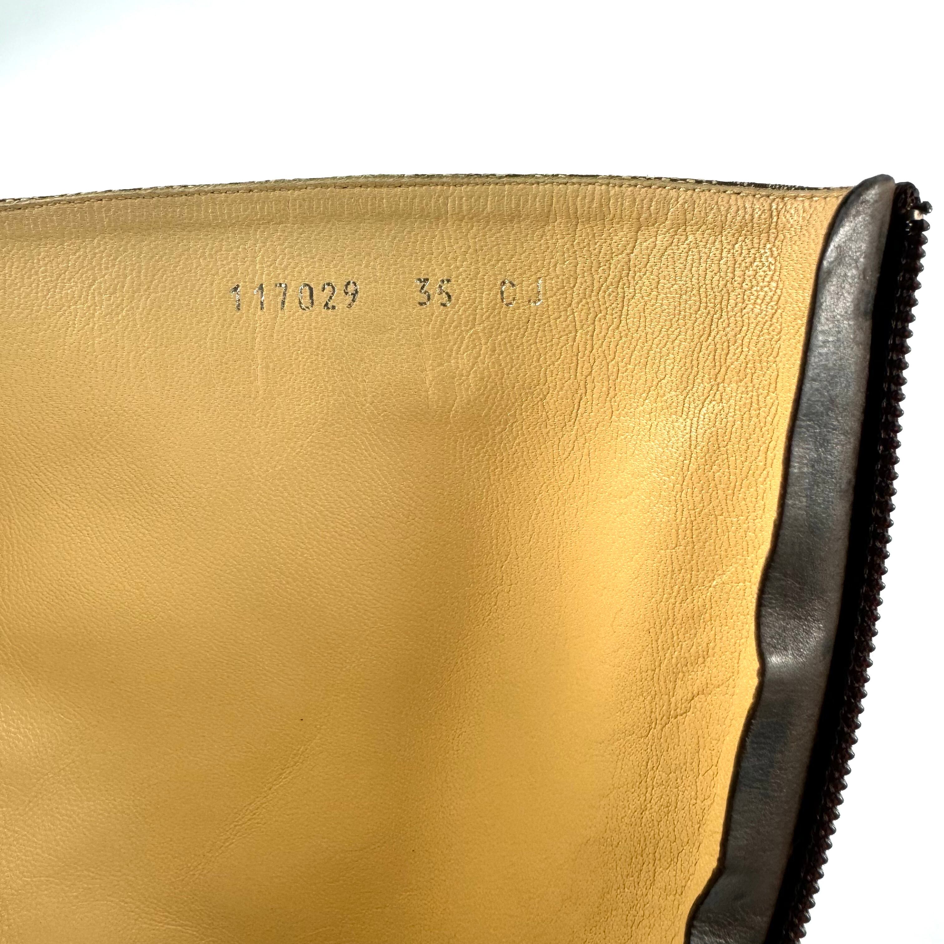 【希少】グッチ　ロングブーツ　GGキャンバス　ブラウン22cm