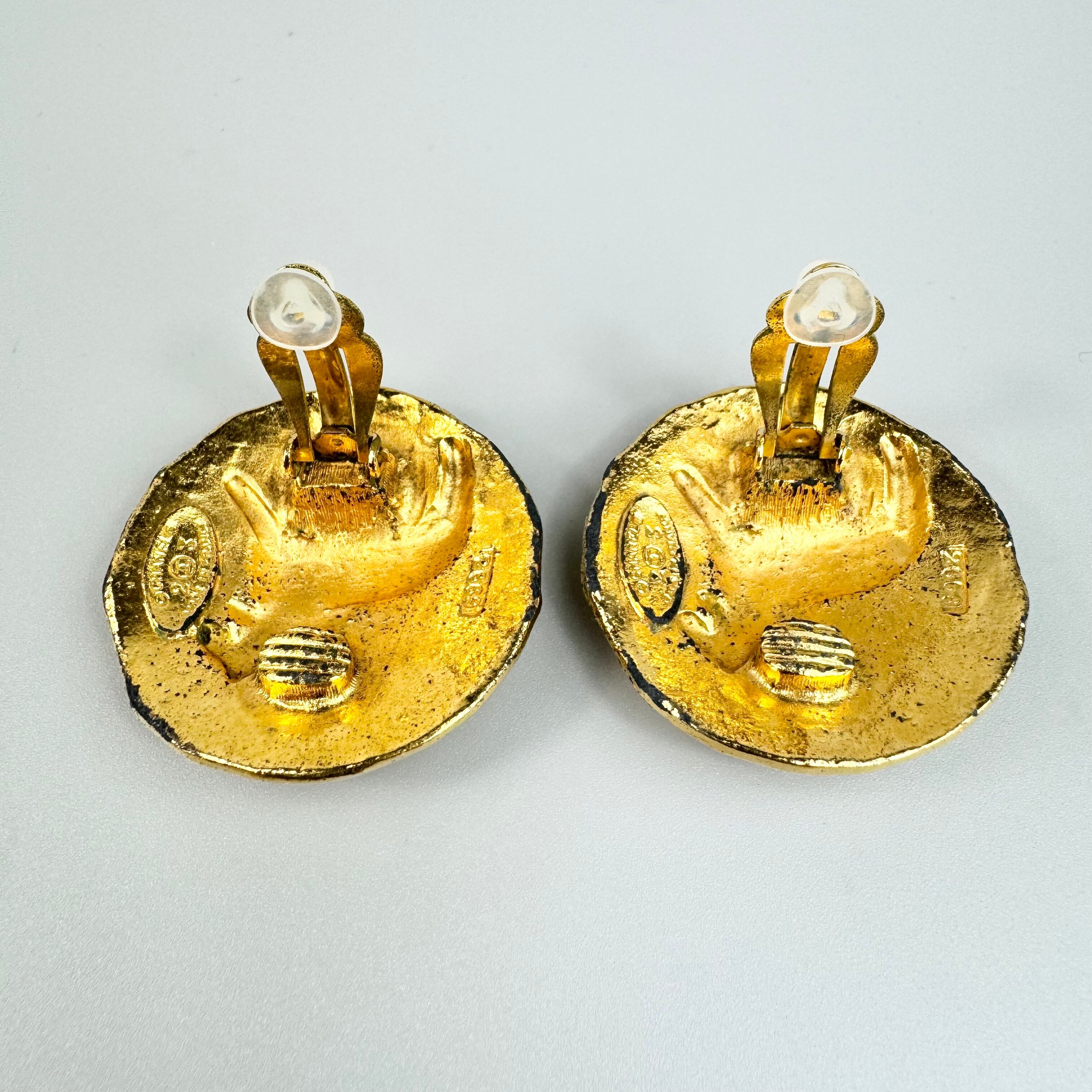 【希少】シャネル　イヤリング　ココマーク　ライオン　ヴィンテージ　ゴールド