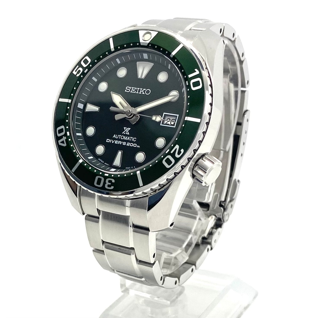 【美品】腕時計 メンズ セイコー SEIKO プロスペックス ダイバースキューバ SBDC081 6R35-00A0 スモウ SUMO セイコーグローバルブランドコアショップ専用モデル 自動巻 グリーン デイト表示 200m潜水用防水