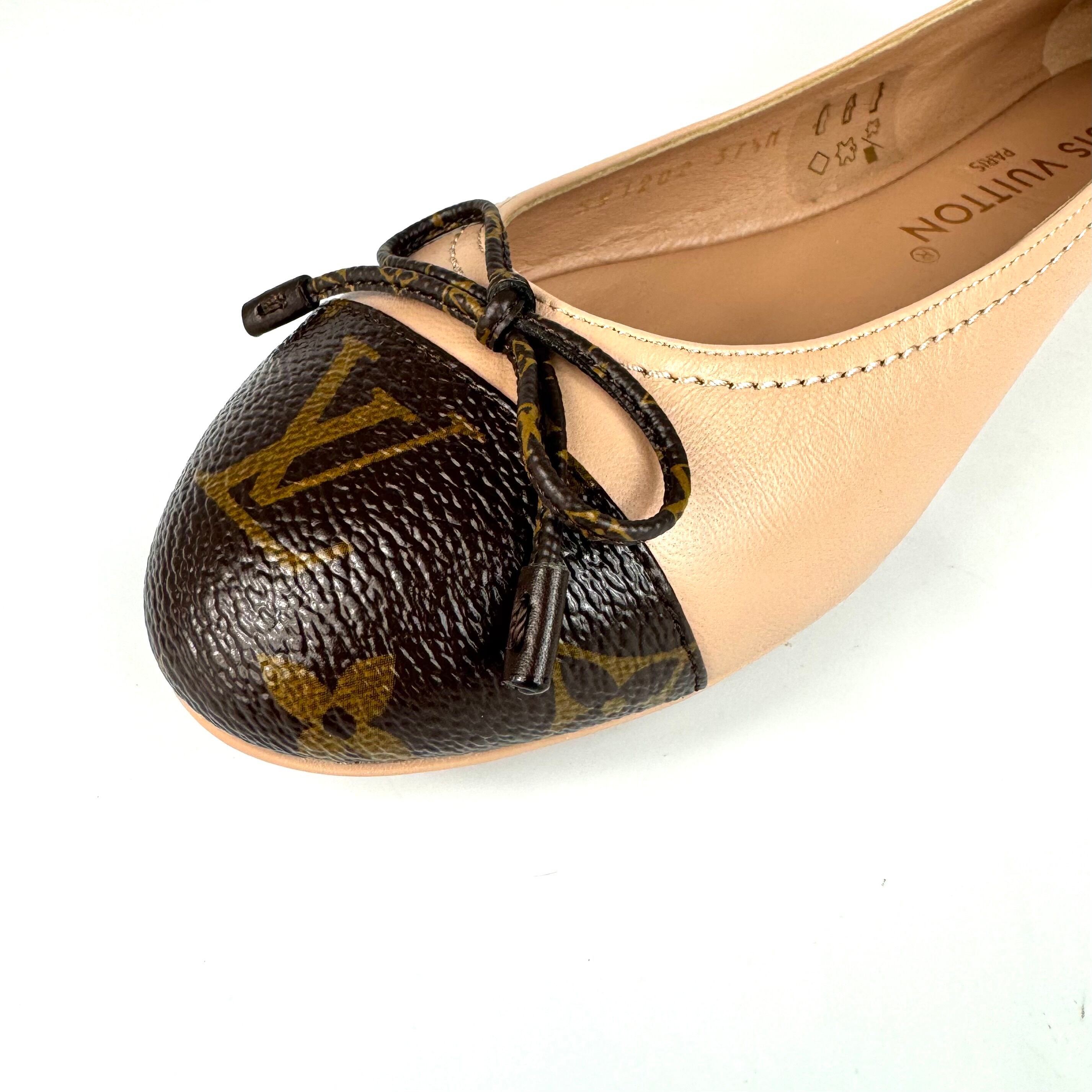 ルイヴィトン　ポピ・ライン　パンプス　モノグラム　レザー　ベージュ　24.5cm