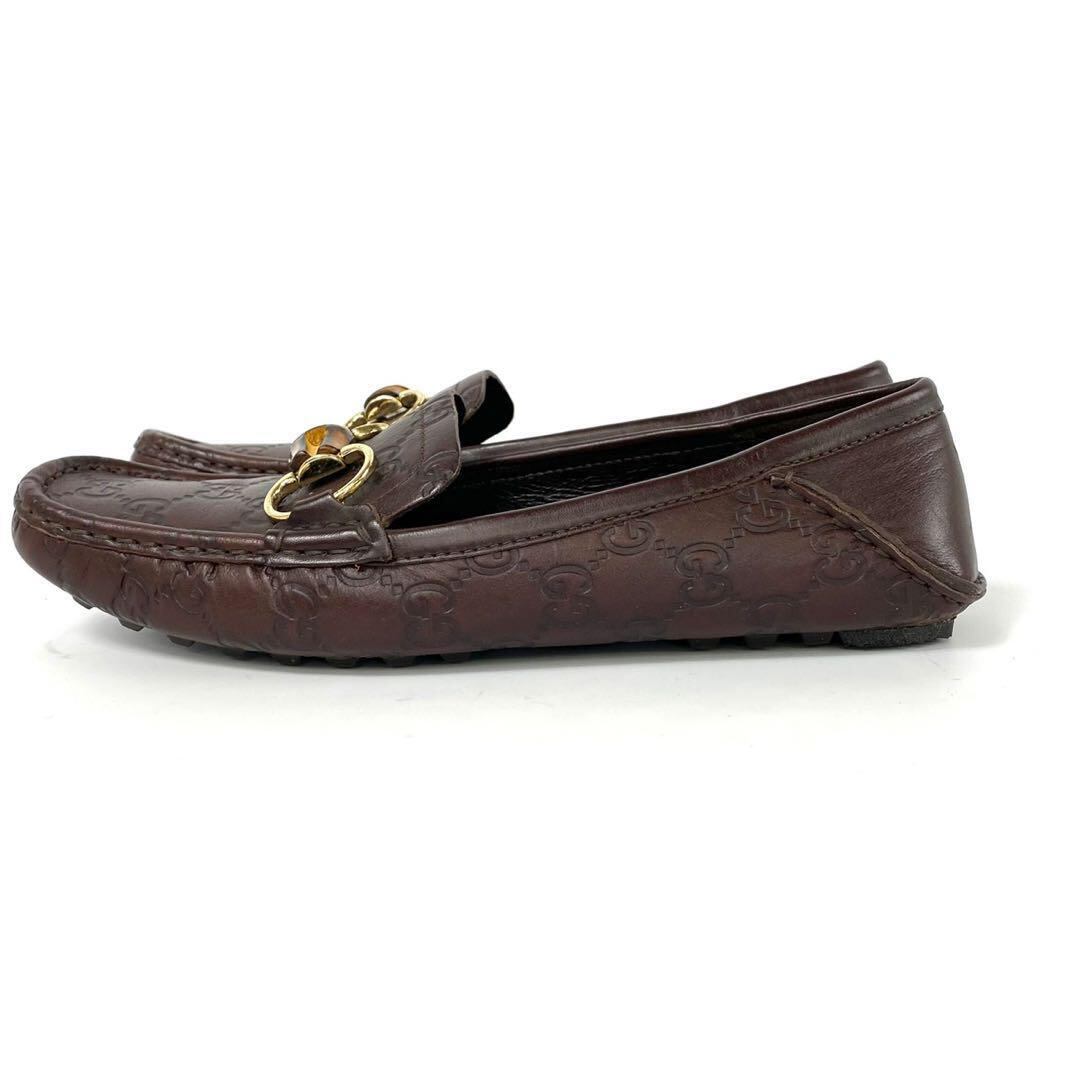 グッチ　ドライビングシューズ　レザー グッチシマ ホースビット　37