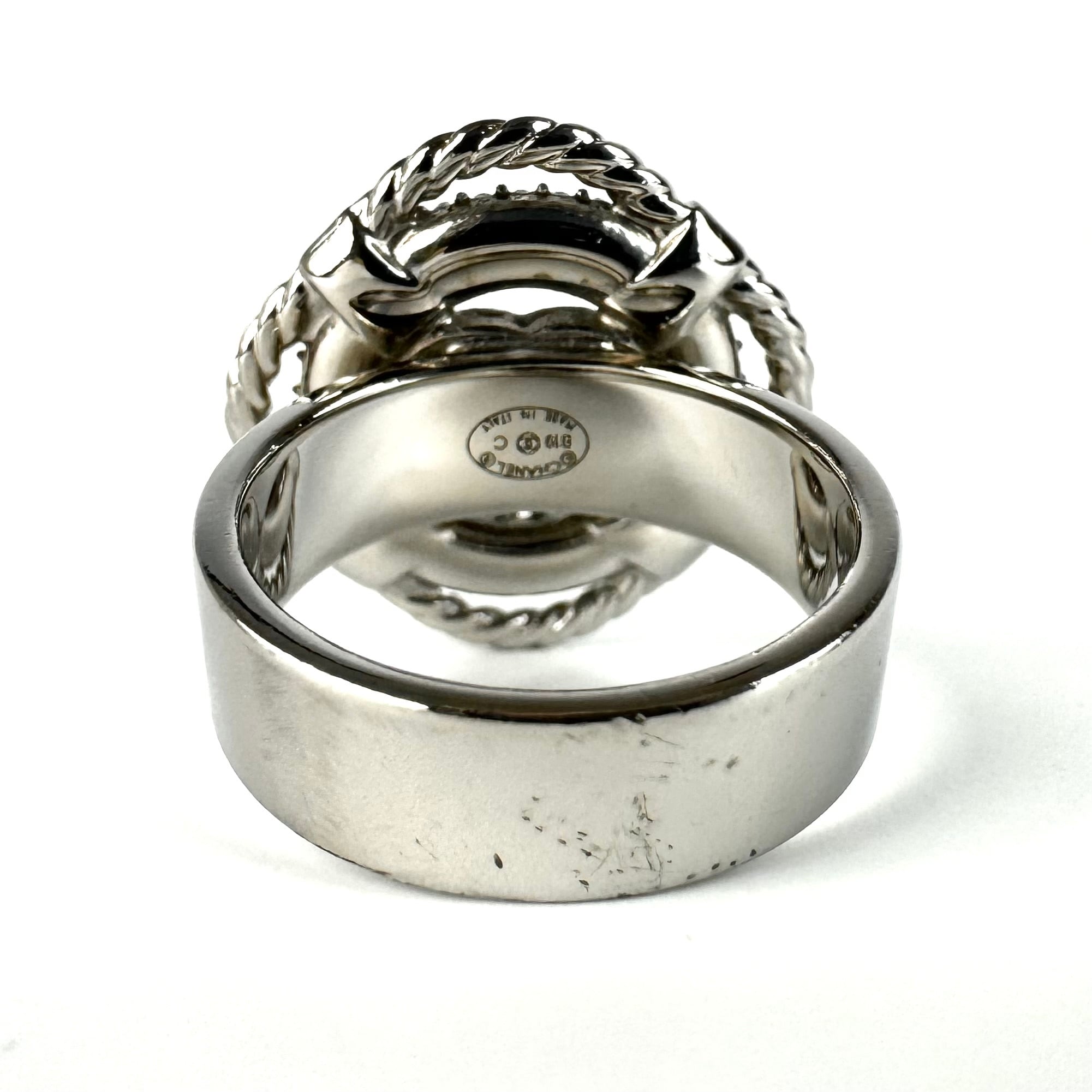 【美品】シャネル　CHANEL　リング　ココマーク　ラインストーン　シルバー　19号