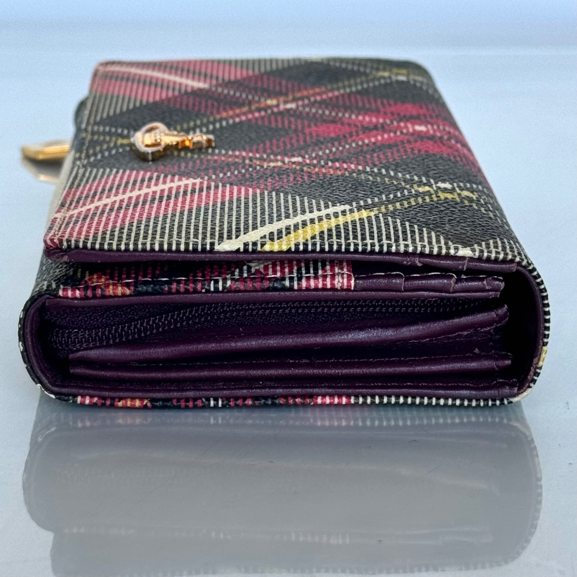 ヴィヴィアンウエストウッド　長財布　タータンチェック柄　レザー　PVC