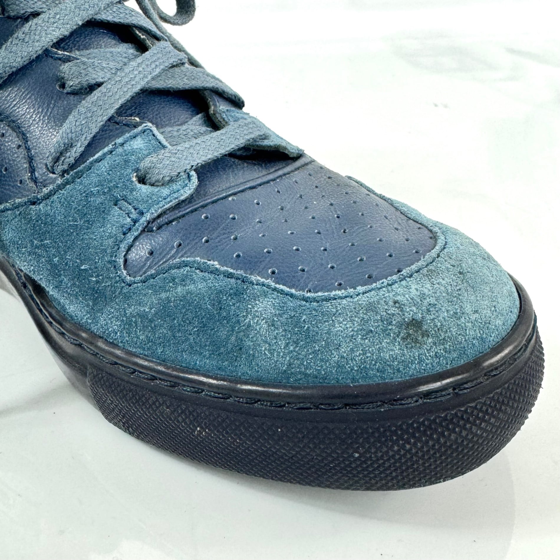 バレンシアガ　ハイカットスニーカー　レザー　スエード　24cm　ネイビー　青