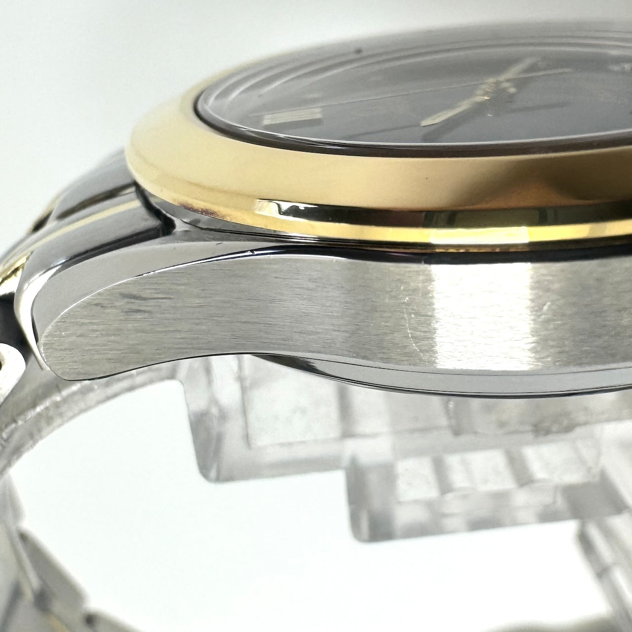 腕時計 メンズ オメガ OMEGA シーマスター120 2311.80 YGベゼル 青 デイト表示 クォーツ 120m防水