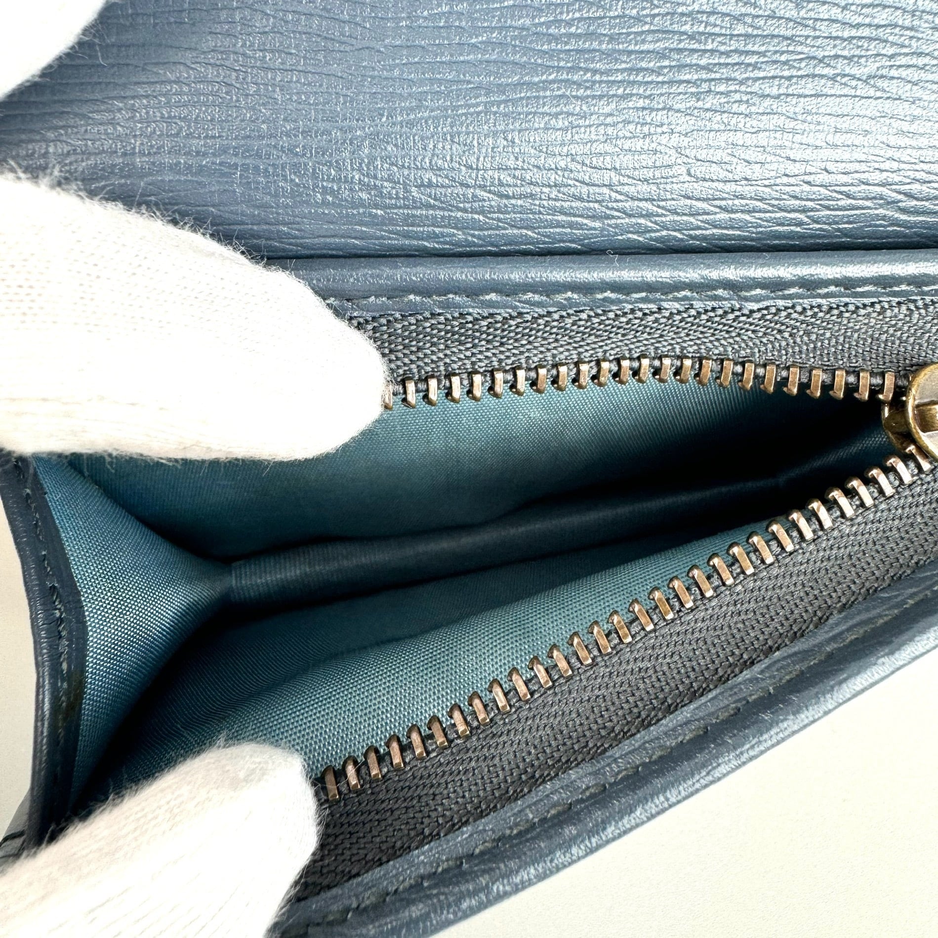 【希少】グッチ　ガーデン　財布　バタフライ　516929・0416　二つ折り財布　マーブルカラー　ネイビー