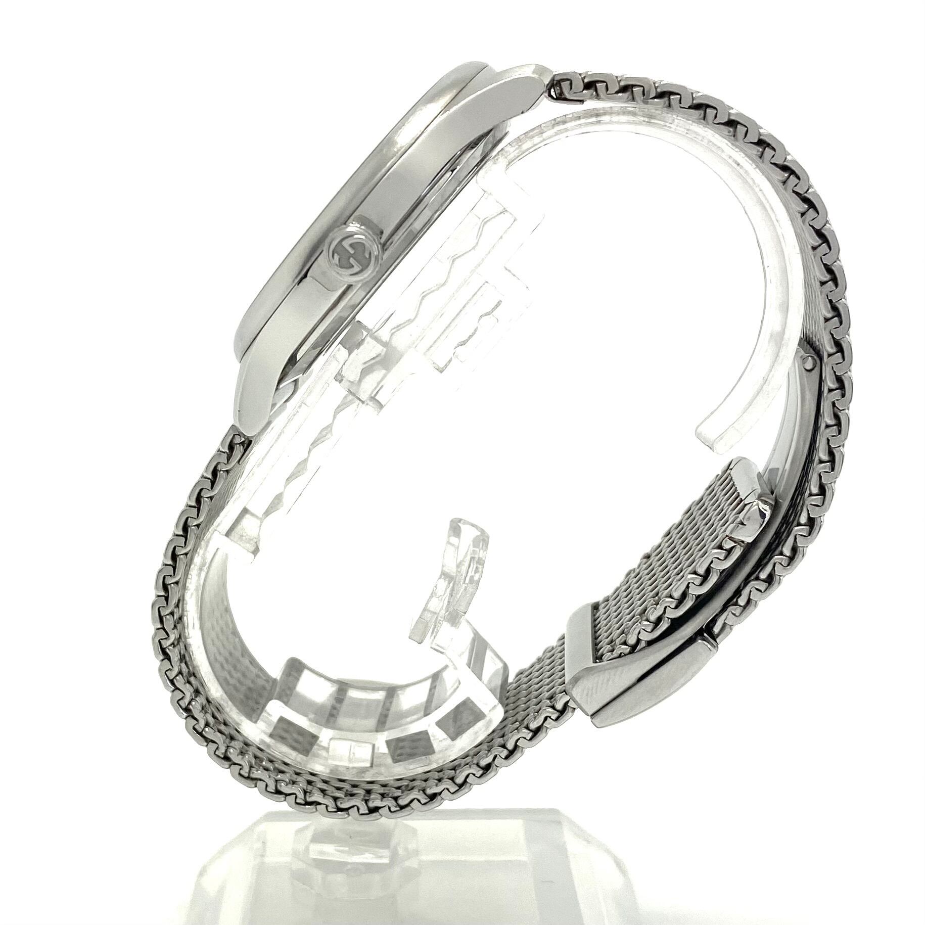 【動作良好】腕時計 メンズ グッチ GUCCI Gタイムレス 126.3 YA126330 自動巻 蜂 ビー シルバー 裏スケ スモールセコンド