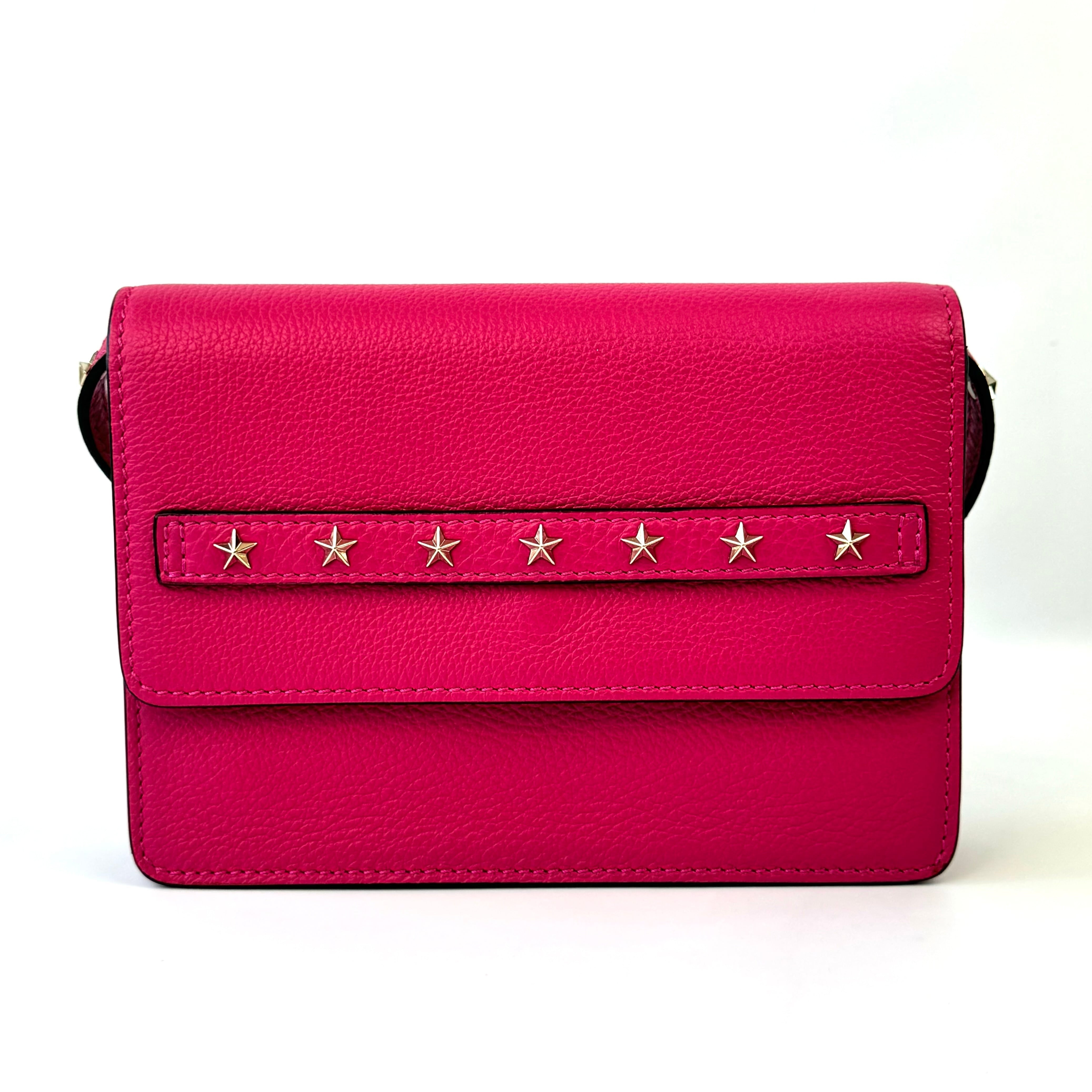 【美品】レッドバレンチノ　ショルダーバッグ　スタースタッズ　レザー　ピンク