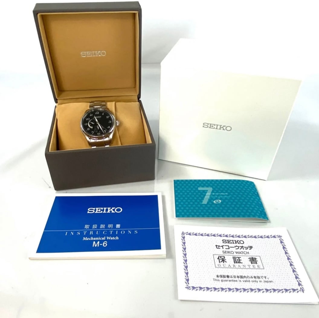 セイコー　プレサージュ　SARW029　6R27-00J0　自動巻　手巻　黒　裏スケ　パワーリザーブ　スモールセコンド