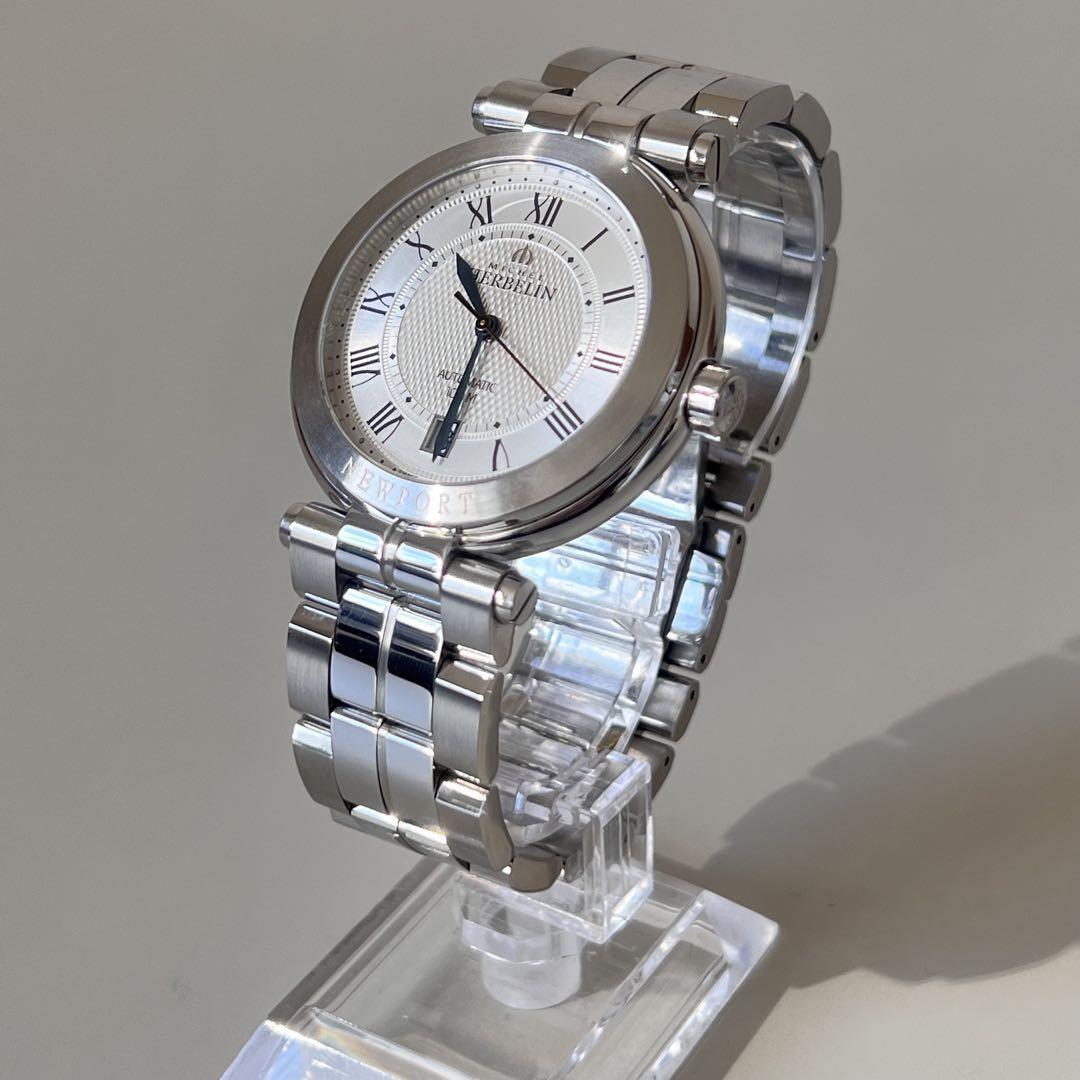 ミッシェルエルブラン　NEWPORT ヨットクラブ　自動巻　裏スケ　ローマ数字　希少