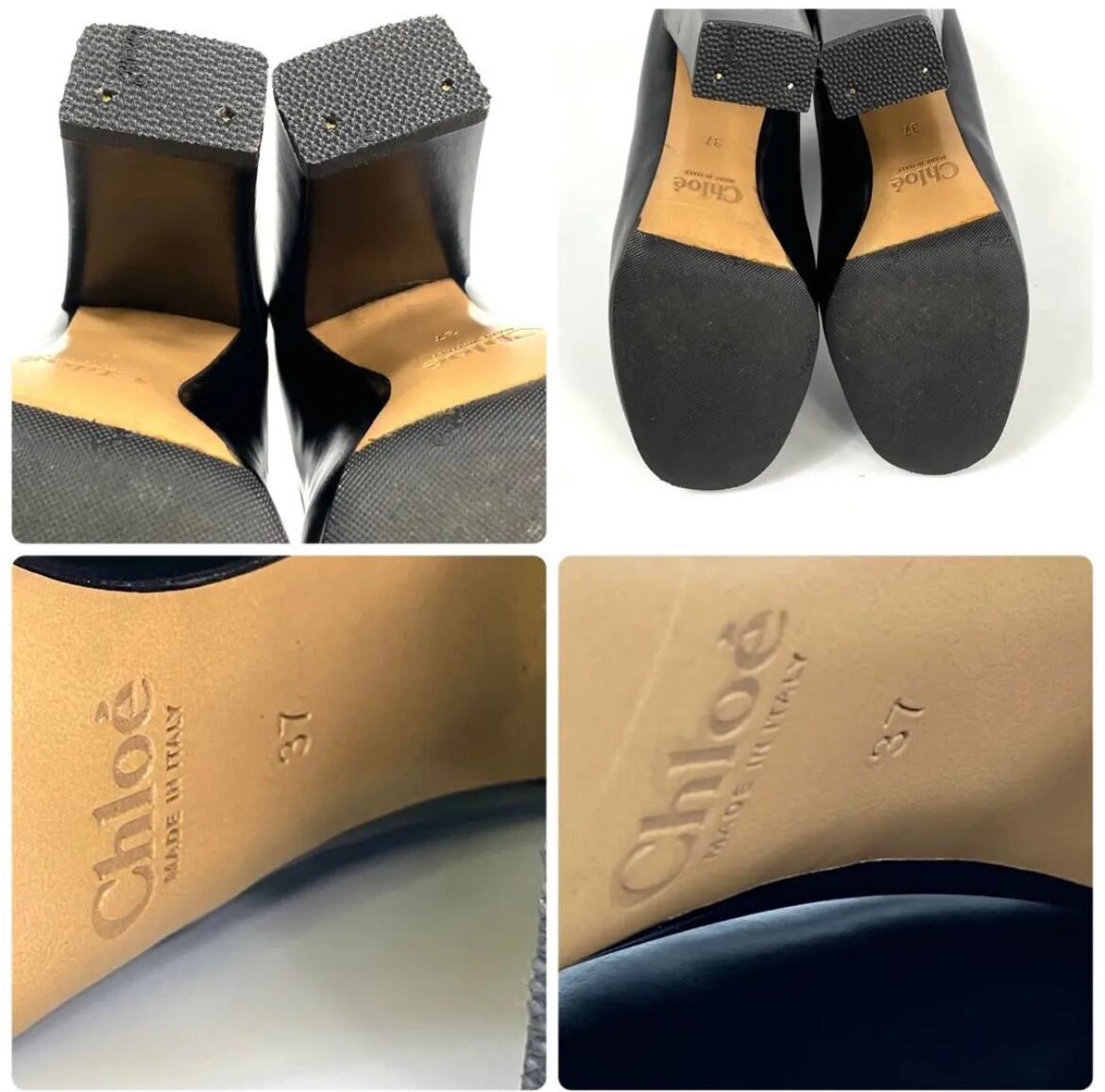 クロエ　 ChIoe ショートブーツ ブラック 37 カーフ