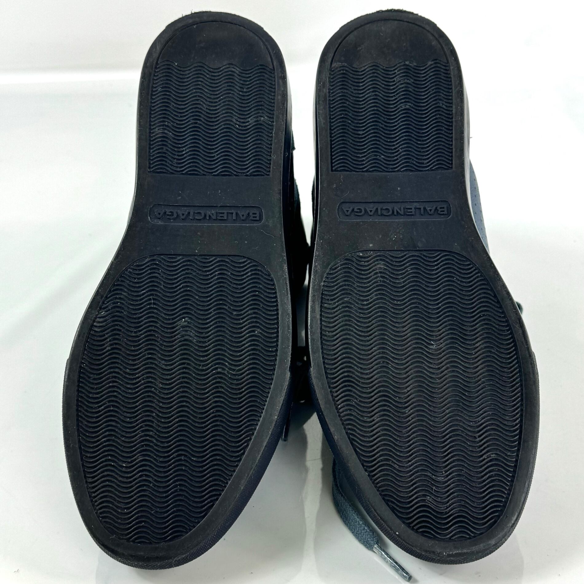 バレンシアガ　ハイカットスニーカー　レザー　スエード　24cm　ネイビー　青