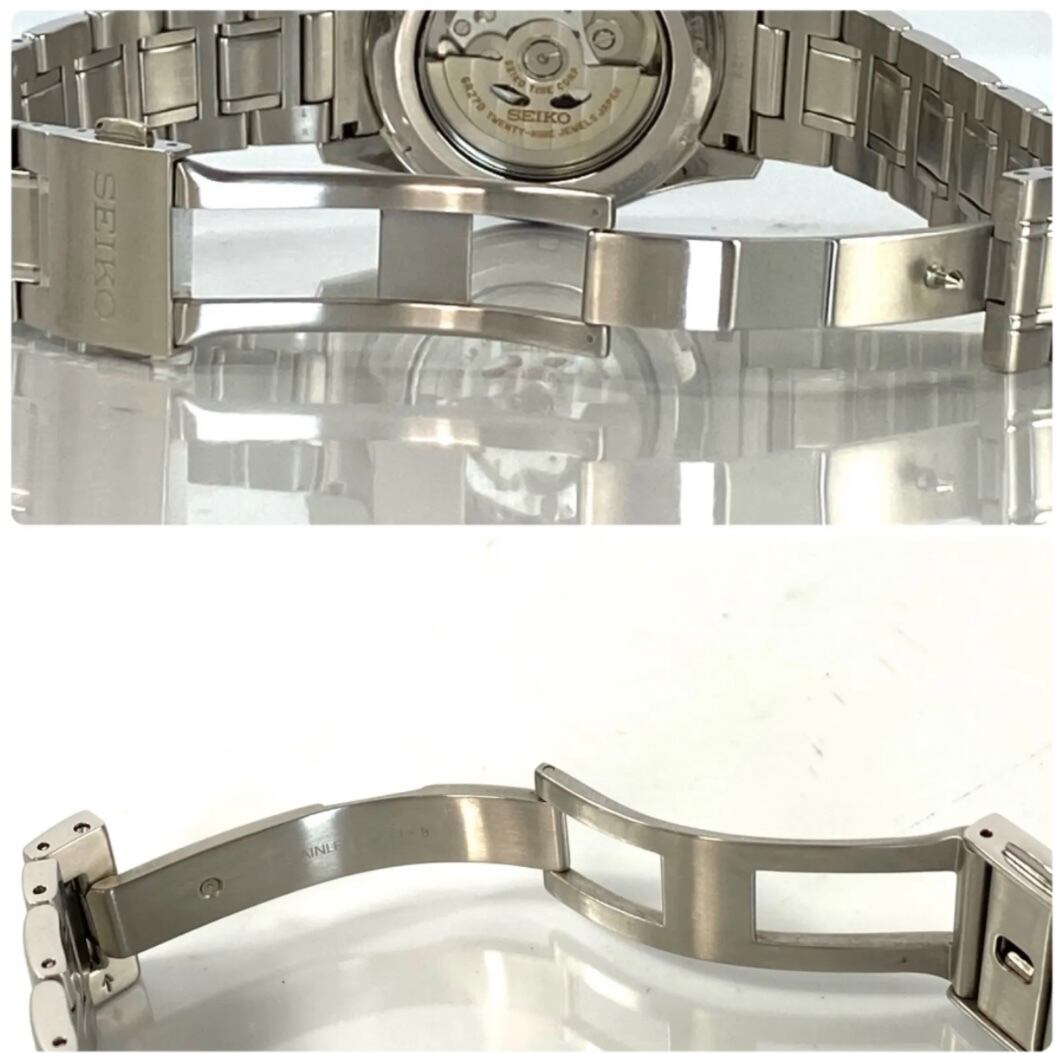 セイコー　プレサージュ　SARW029　6R27-00J0　自動巻　手巻　黒　裏スケ　パワーリザーブ　スモールセコンド