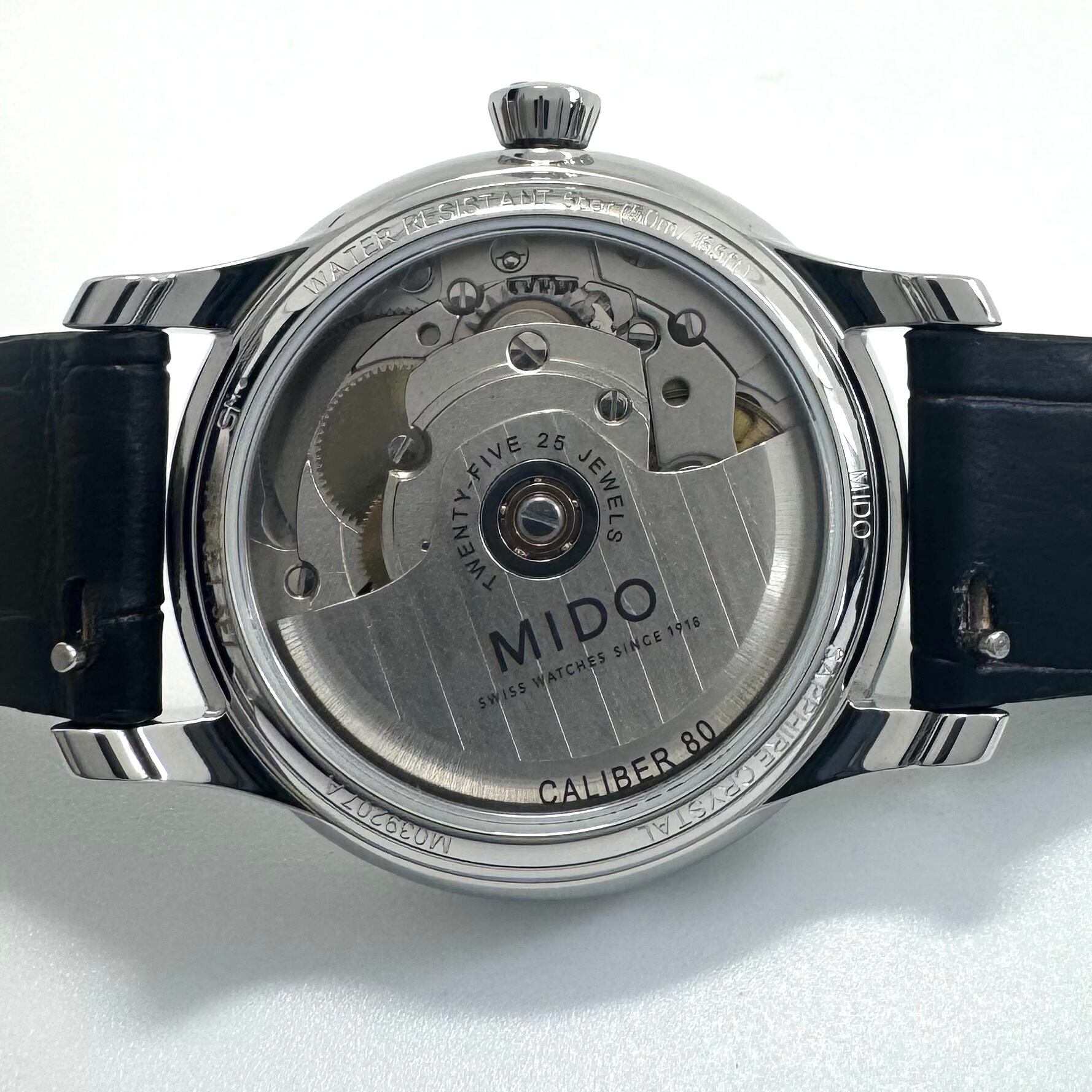 【未使用】ミドー　MIDO　バロンチェッリ　M039.207.16.106.00　自動巻　デイト表示　裏スケ　シェル　革ベルト　レディース