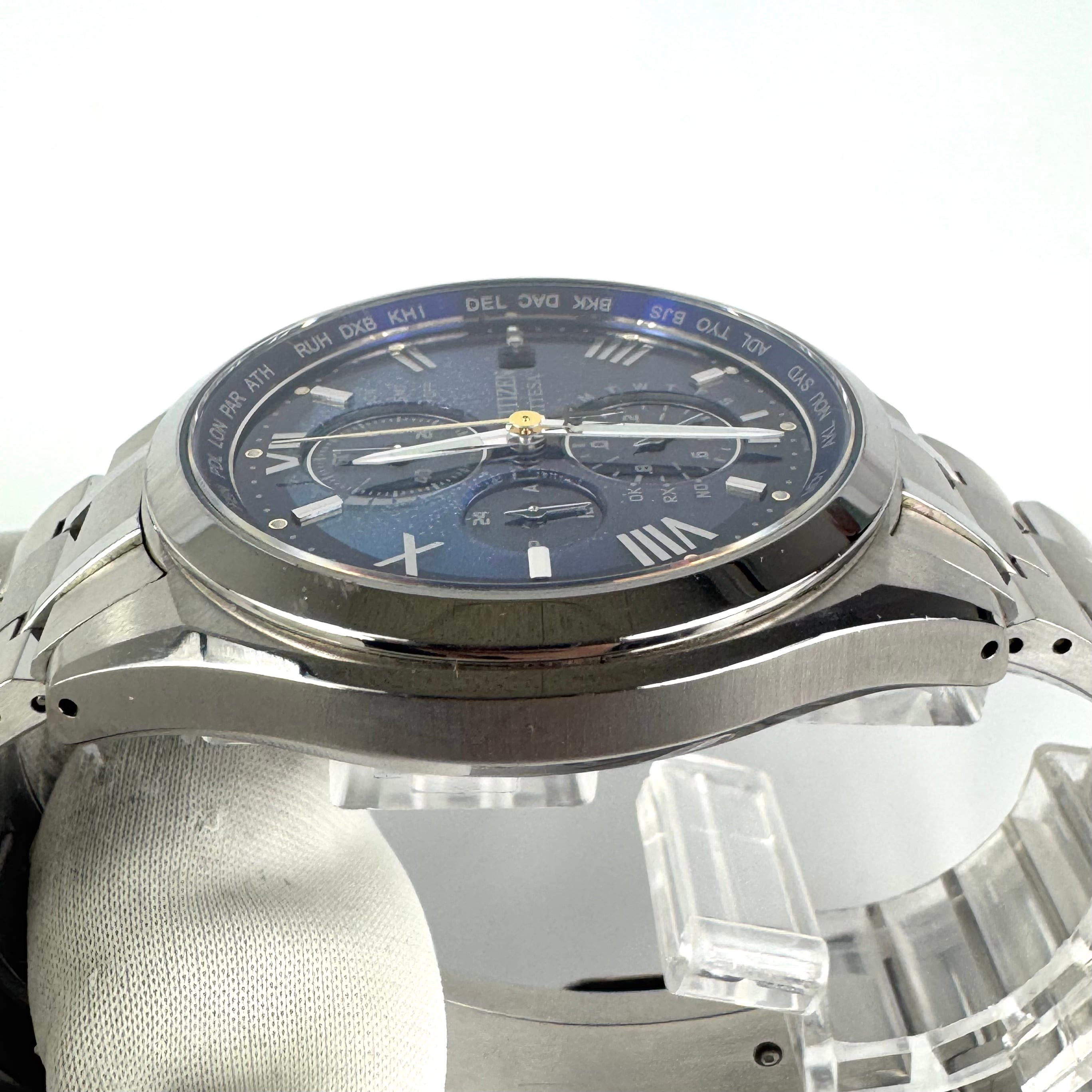 【希少】シチズン　アテッサ　ディアコレクション　AT8240-74L　H800-A1CDW01　電波ソーラー　デイト表示　青　チタニウム　デイト表示　世界限定2200本