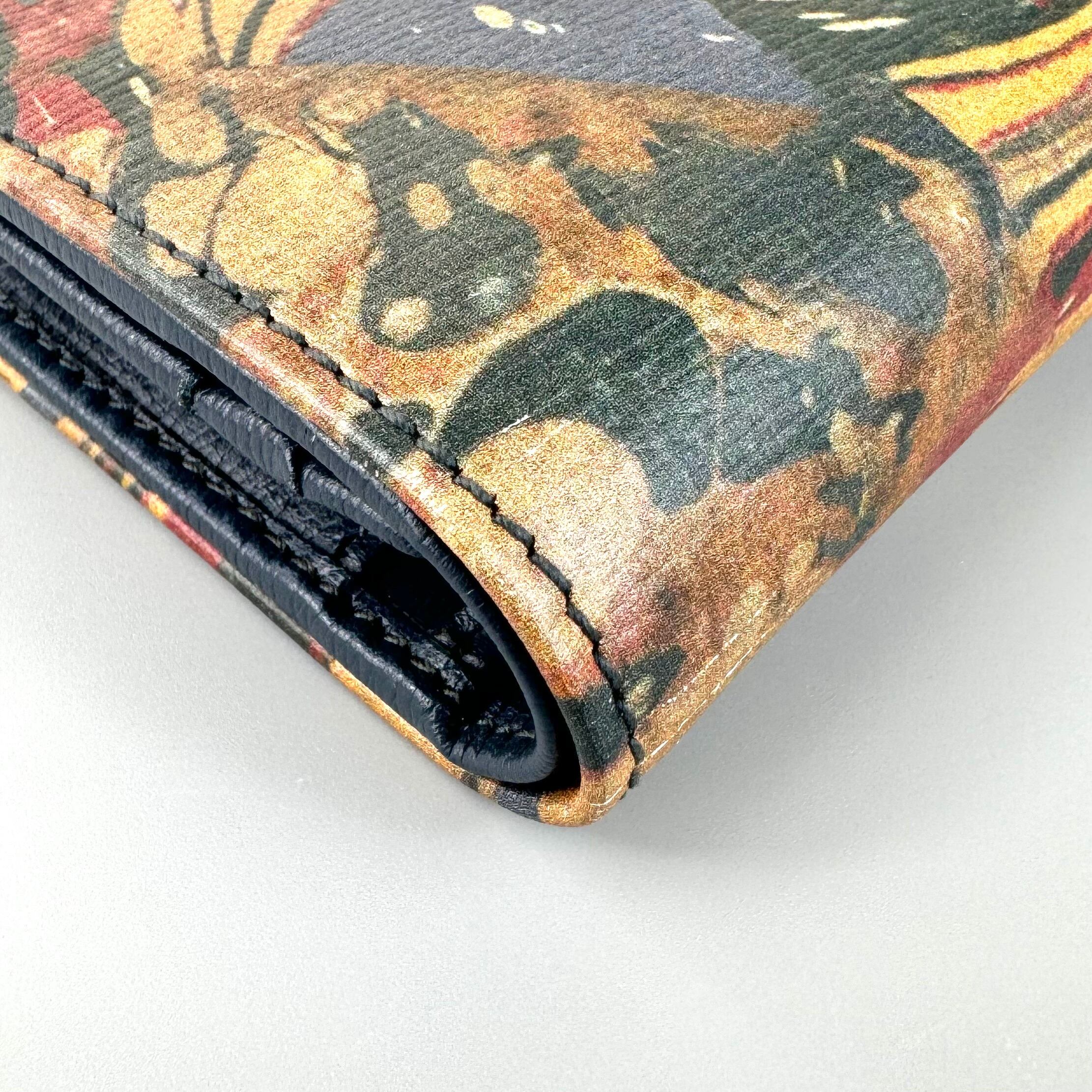 【希少】グッチ　ガーデン　財布　バタフライ　516929・0416　二つ折り財布　マーブルカラー　ネイビー