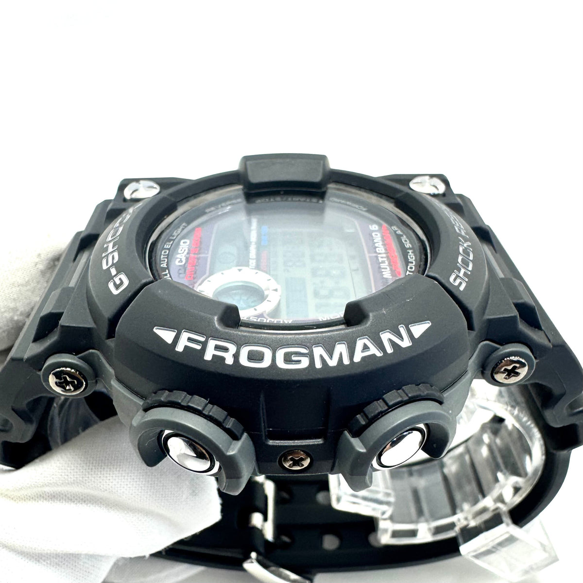 【美品】腕時計 メンズ カシオ ジーショック G-SHOCK フロッグマン GWF-A1000-1JF ダイビング タイドグラフ 200m潜水防水 黒 電波ソーラー デジタル 樹脂ベルト