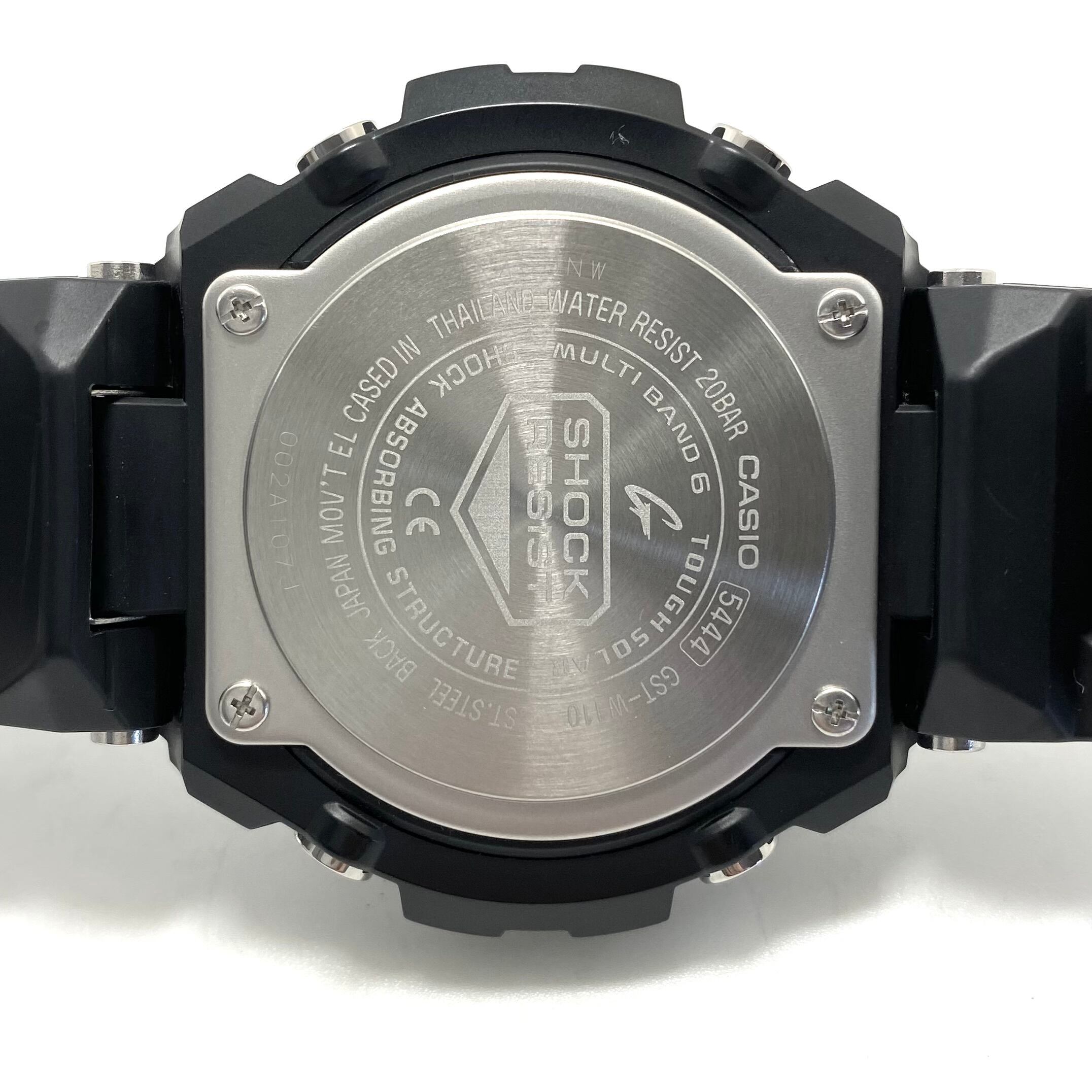 腕時計 メンズ カシオ G-SHOCK ジーショック ジースチール GST-W110D-1A9JF 電波ソーラー アナデジ 黒 ラバーベルト