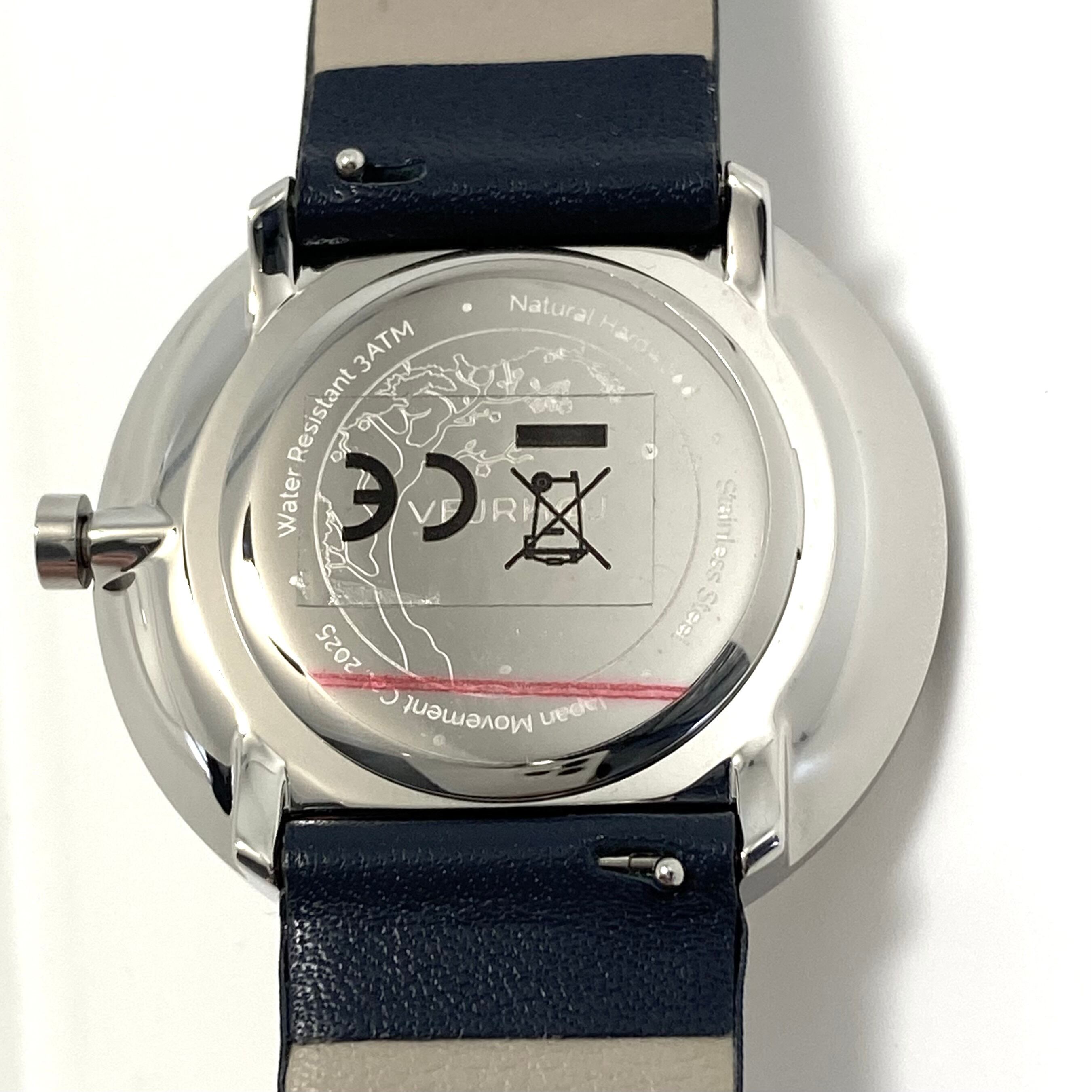 【未使用】ヴェアホイ　VEJRHOJ　クォーツ　木目　2針　革ベルト