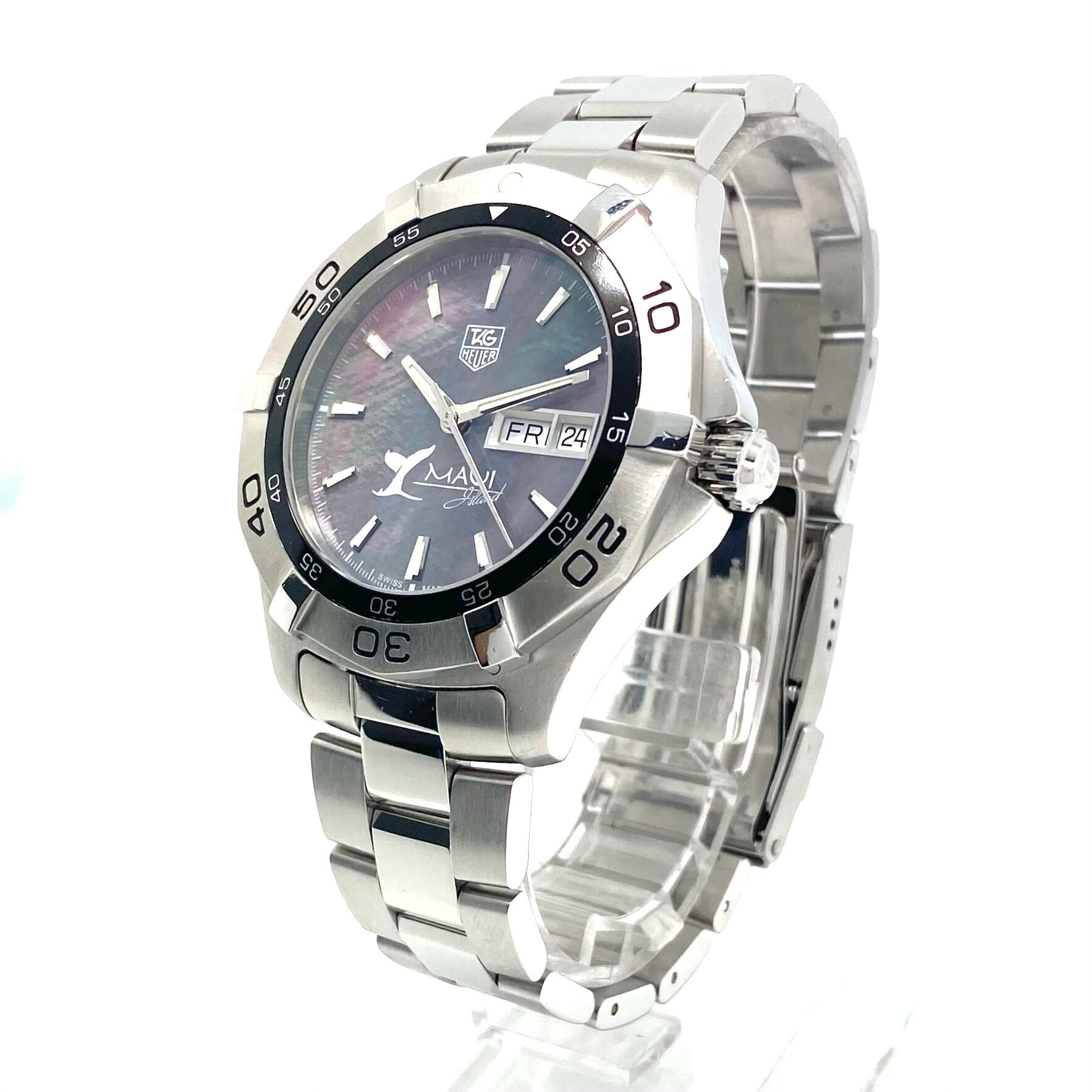 【希少・動作良好】タグホイヤー TAG HEUER アクアレーサー WAF2012.BA0818 マウイ島 限定700本 ダイバーズ 自動巻 ブラックシェル デイデイト表示 300m防水