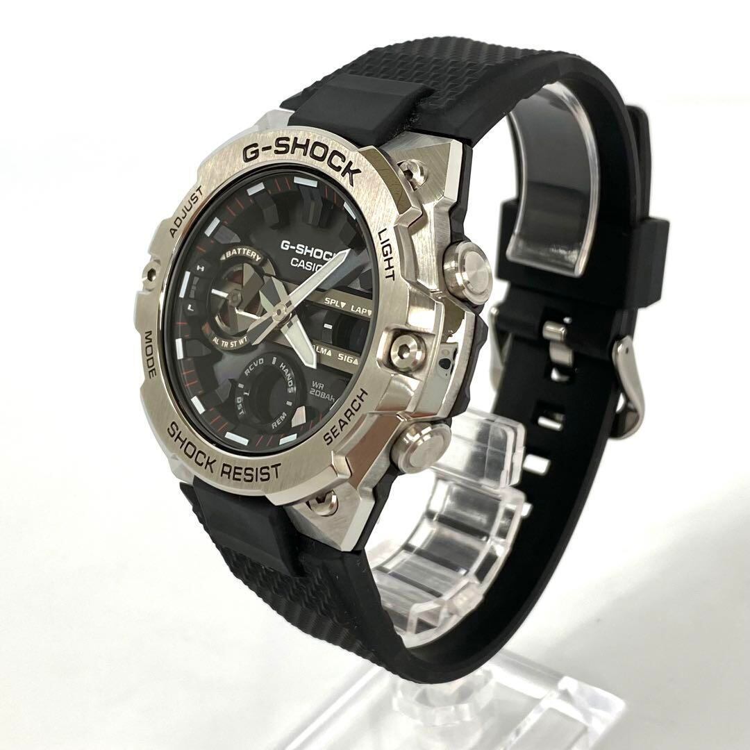 【美品】カシオ　Gショック　G-STEEL　タフソーラー　黒　カーボン　ラバー