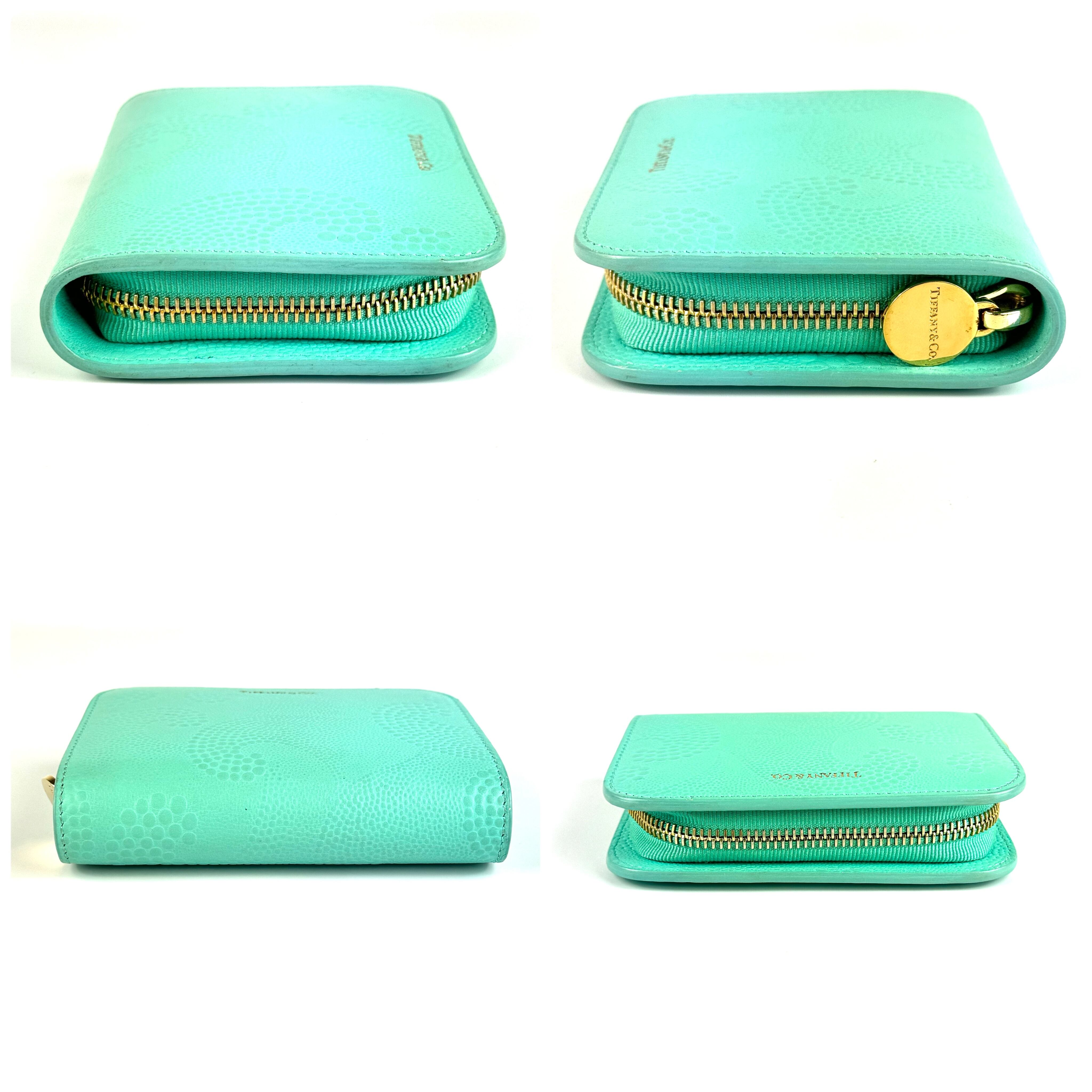 ティファニー　財布　レクタンギュラー　ミニウォレット　コインケース　ティファニーブルー　レザー