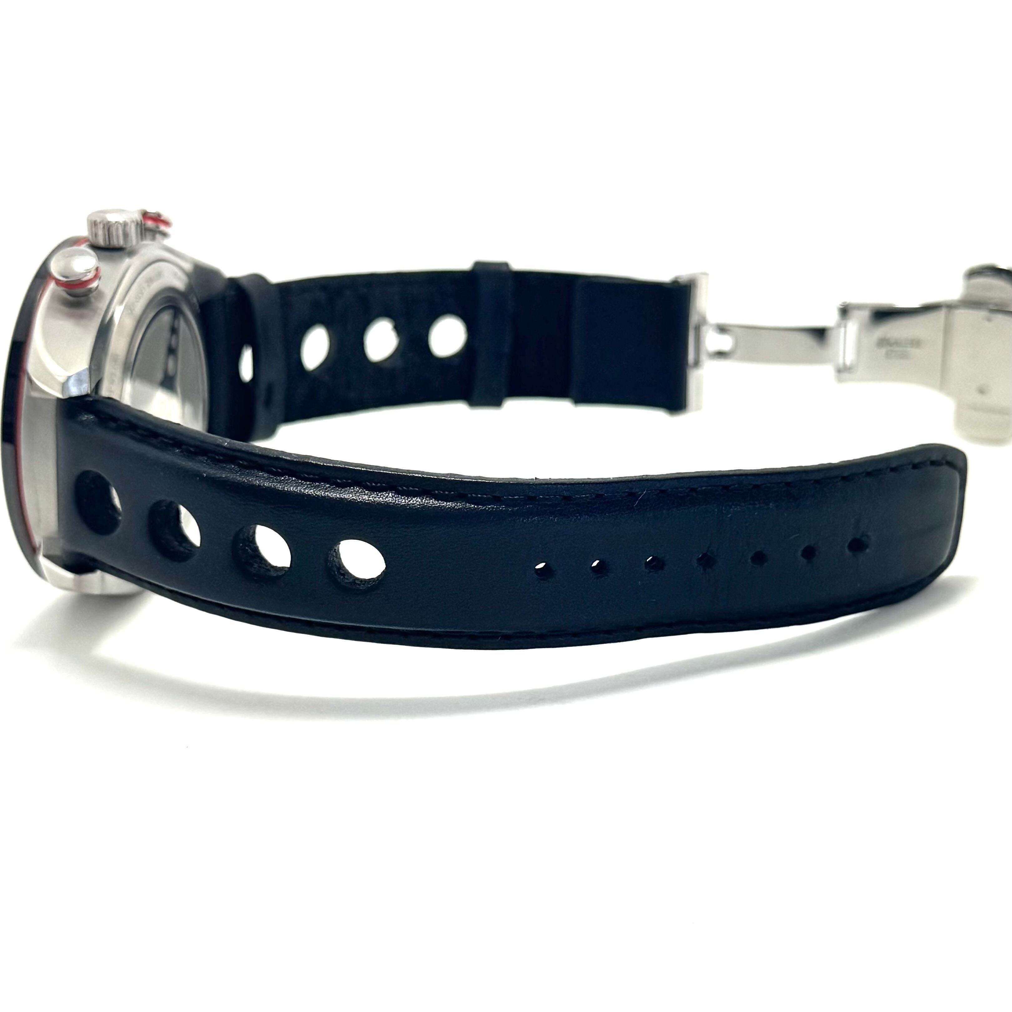 【美品】ティソ　TISSOT　PRS516　クロノグラフ　T100417A　クォーツ　クロノグラフ　黒　デイト表示　革ベルト