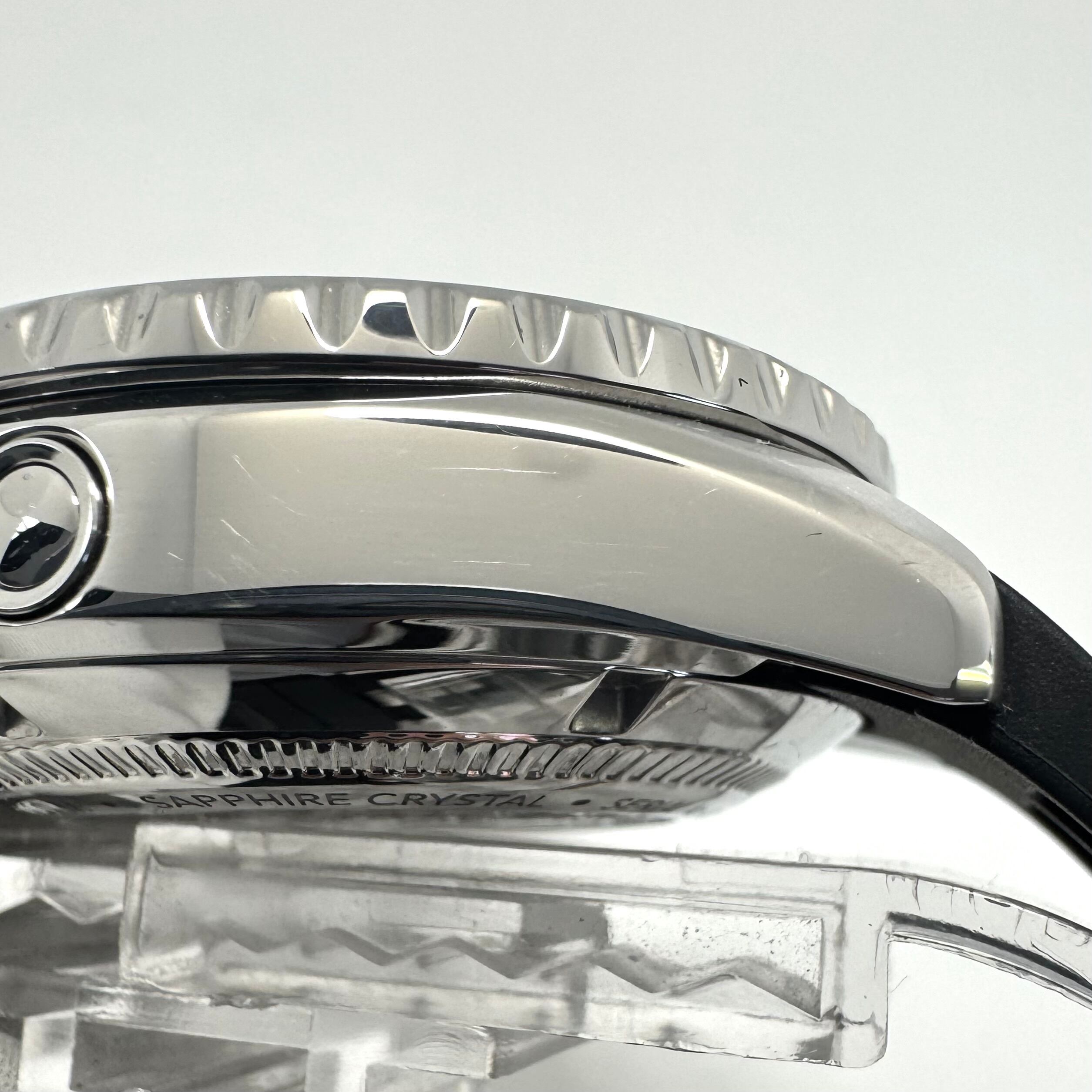 【美品】腕時計 メンズ エドックス スカイダイバー ネプチュニアン 80120-3NCA-ODN ダイバーズ 自動巻 オレンジ デイト表示 樹脂ベルト セラミック 1000m防水