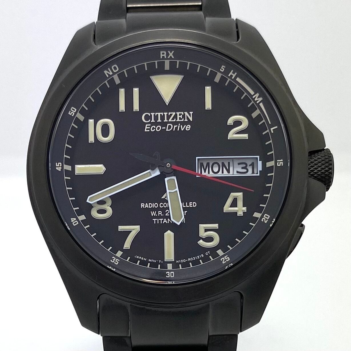 【ほぼ未使用】シチズン　プロマスター　LANDシリーズ　AT6085-50E　H100?R014749　電波ソーラー　スーパーチタニウム　デイデイト　黒