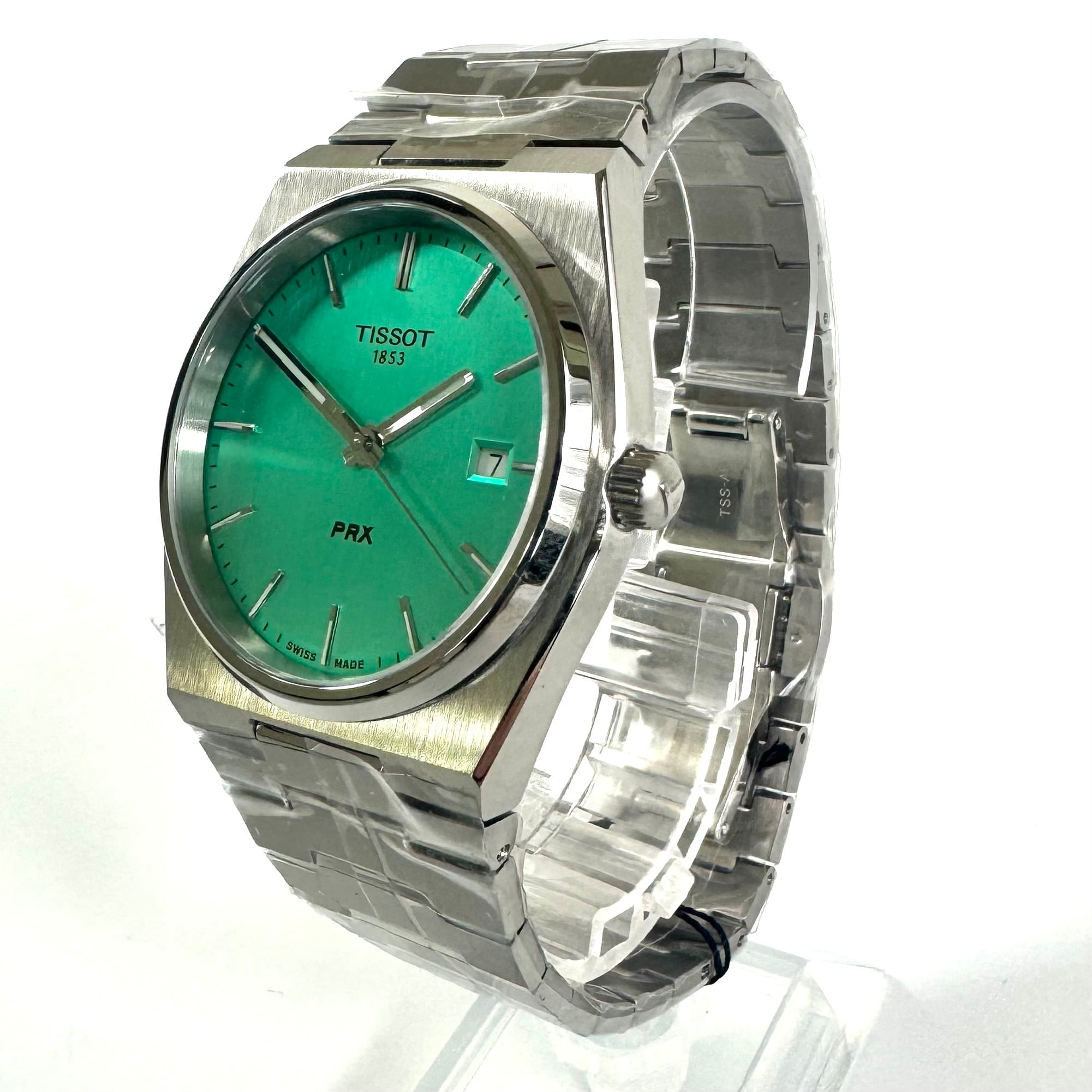 【未使用】ティソ　TISSOT　PRX　T137410A　クォーツ　エメラルドグリーン　デイト表示
