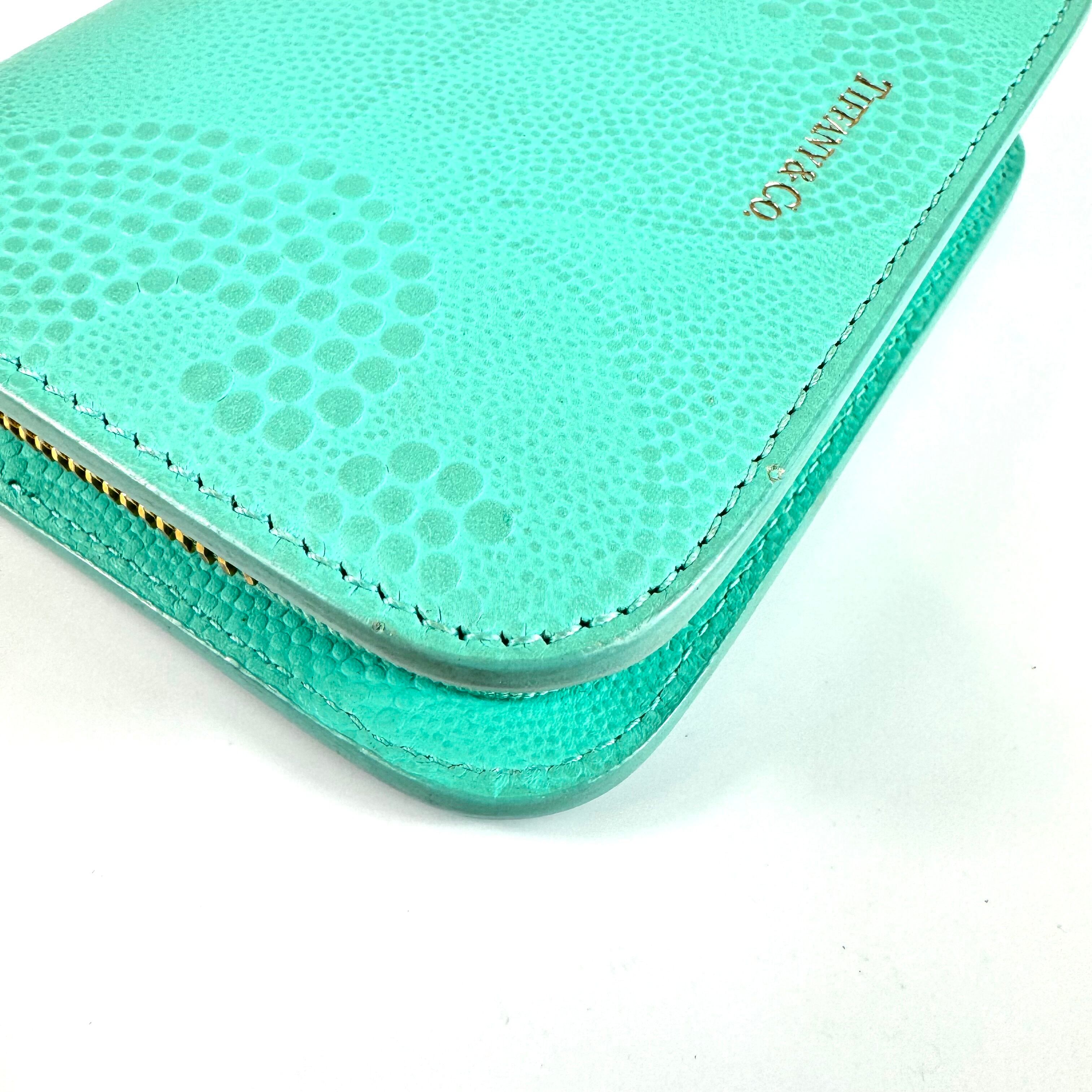 ティファニー　財布　レクタンギュラー　ミニウォレット　コインケース　ティファニーブルー　レザー