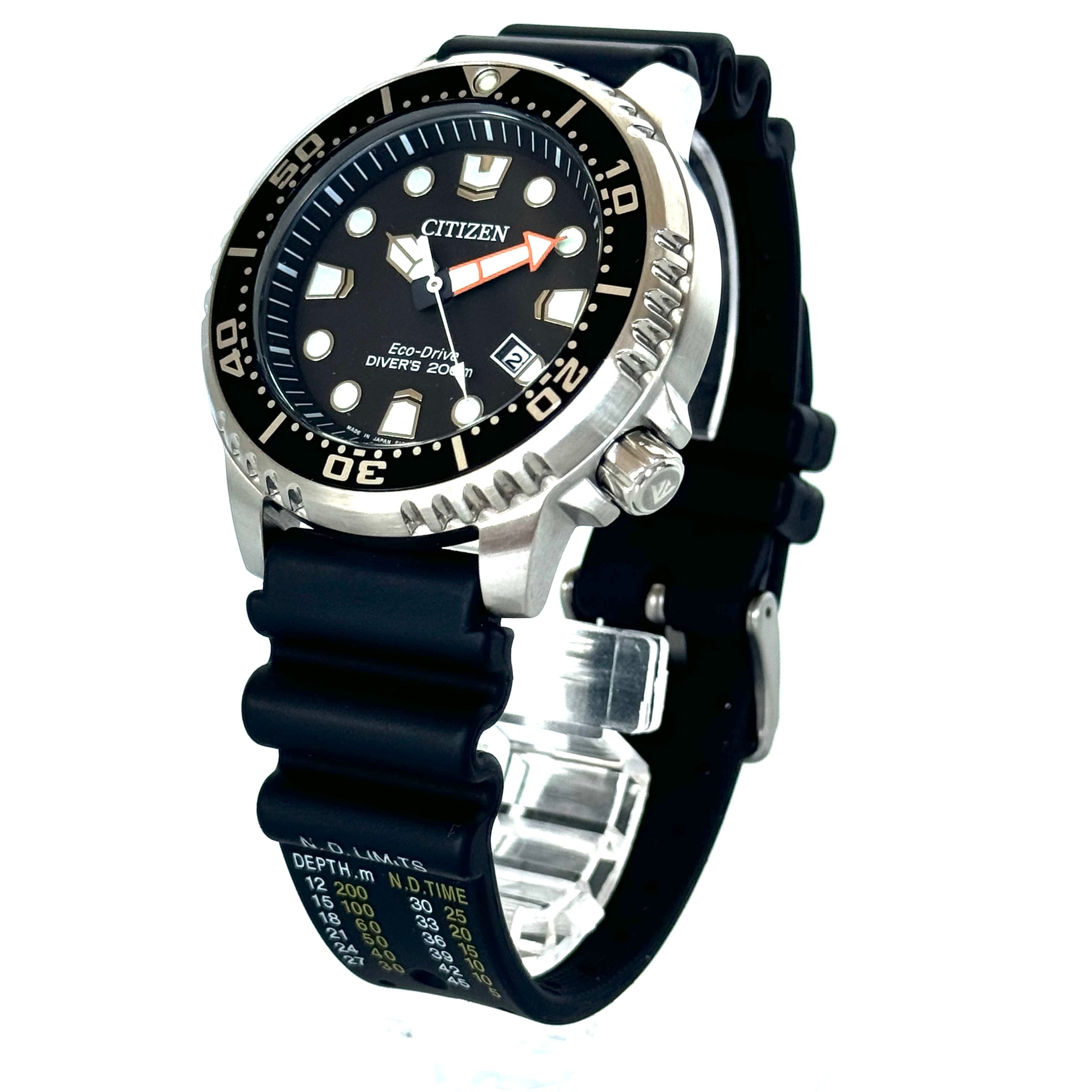 シチズン　CITIZEN　プロマスター　BN0156-05E　マリンシリーズ　ダイバー　E168-S100623　ソーラー　デイト表示　黒　ラバーベルト