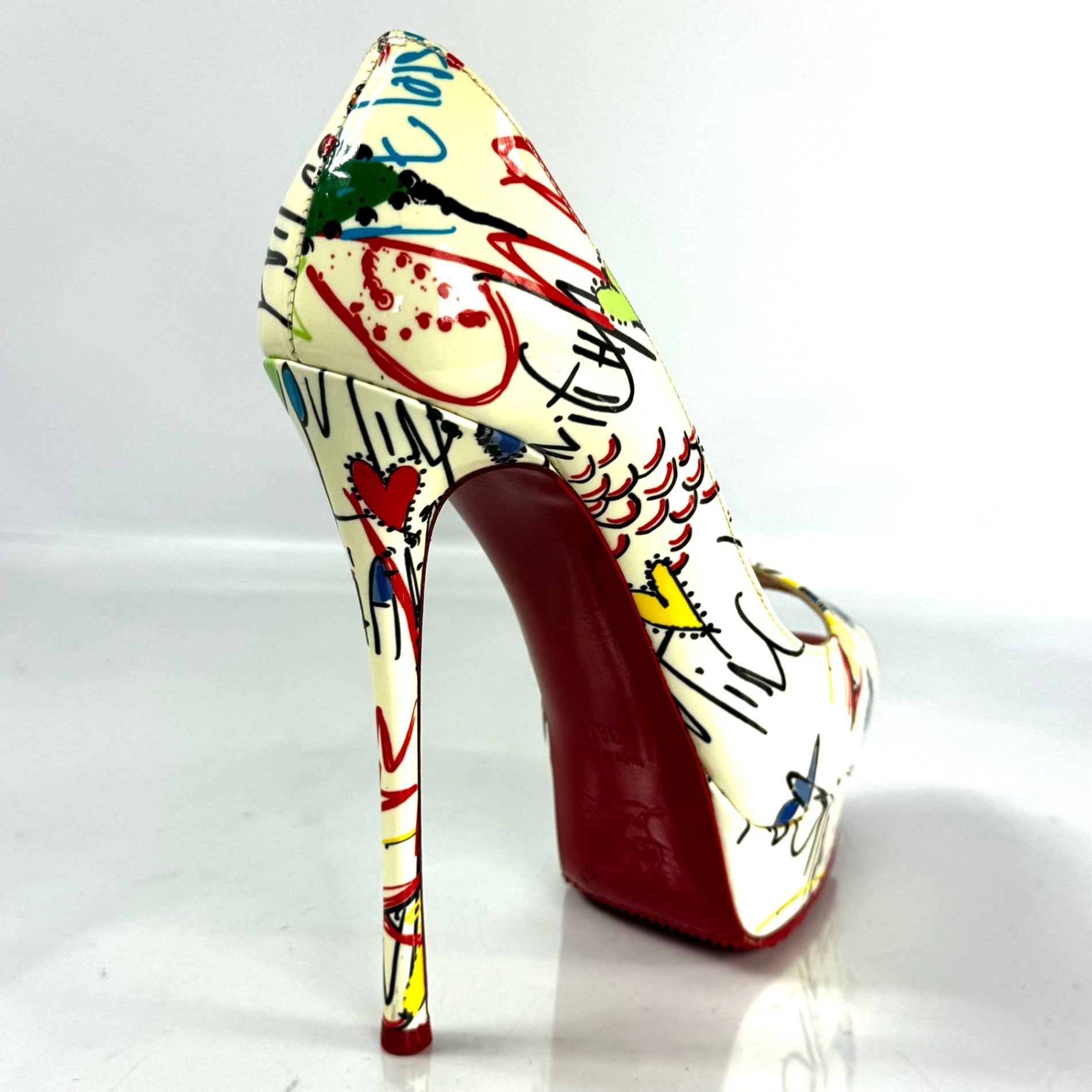 クリスチャンルブタン　パンプス　ピンヒール　エナメル　マルチカラー　23.5cm