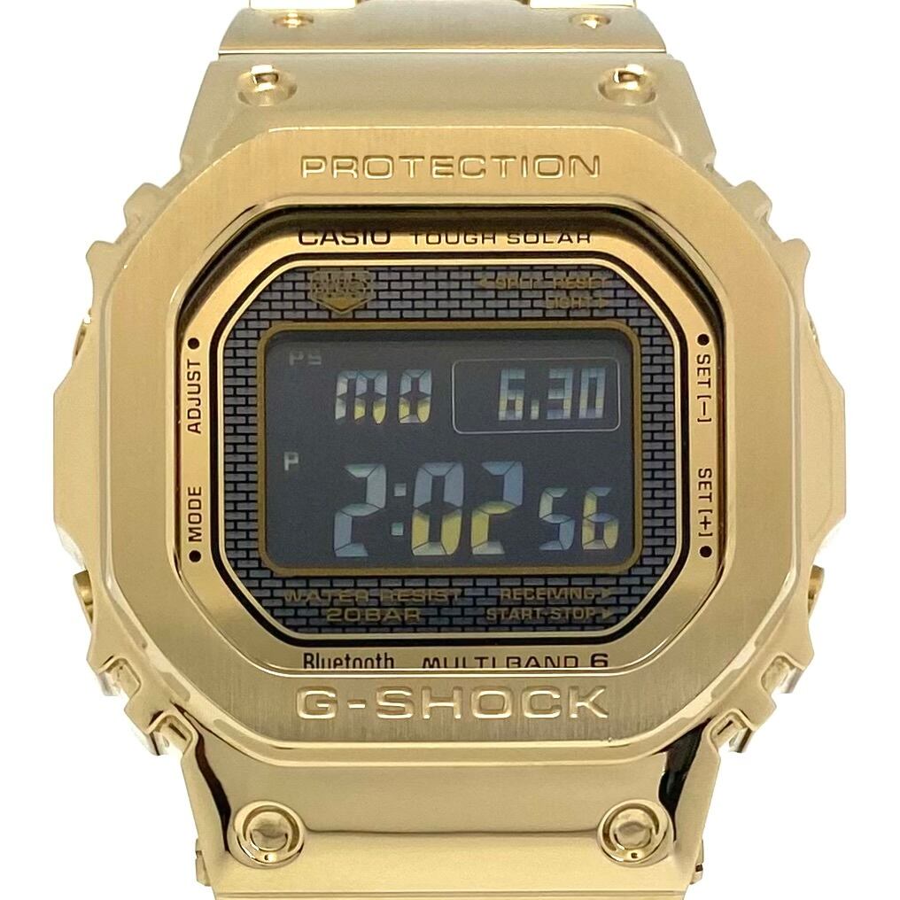 【美品】中古 腕時計 メンズ カシオ ジーショック G-SHOCK GMW-B5000GD-9JF フルメタル 電波ソーラー モバイルリンク スクエア デジタル 20気圧防水