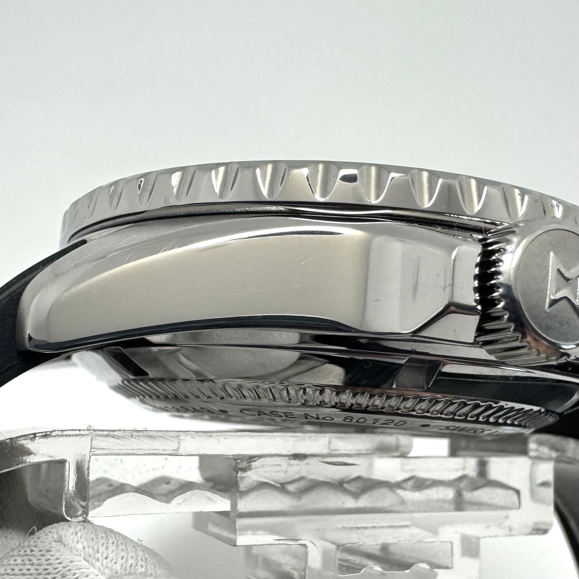 【美品】腕時計 メンズ エドックス スカイダイバー ネプチュニアン 80120-3NCA-ODN ダイバーズ 自動巻 オレンジ デイト表示 樹脂ベルト セラミック 1000m防水