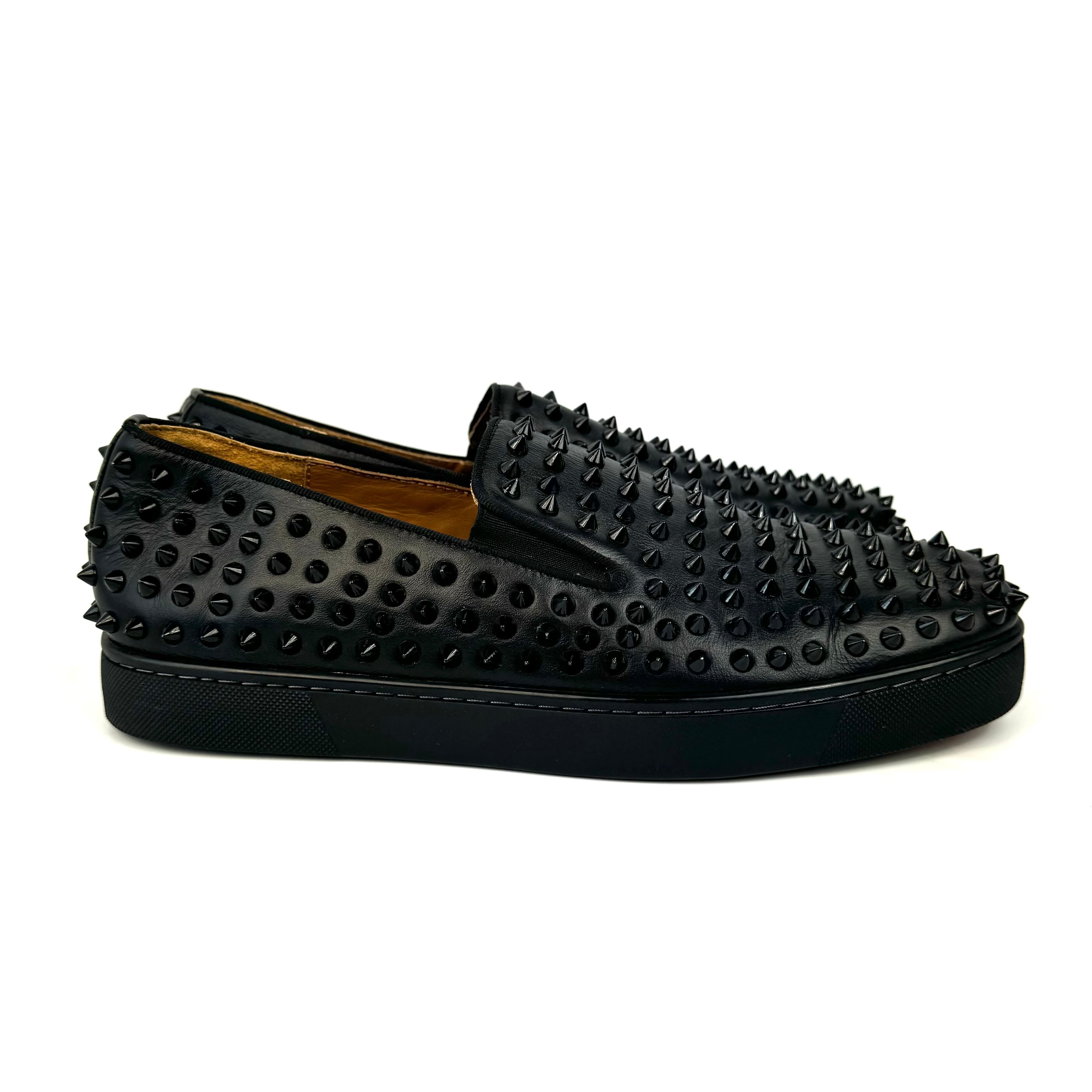 クリスチャンルブタン　スニーカー　ローラーボート　スタッズ　レザー　黒　27cm