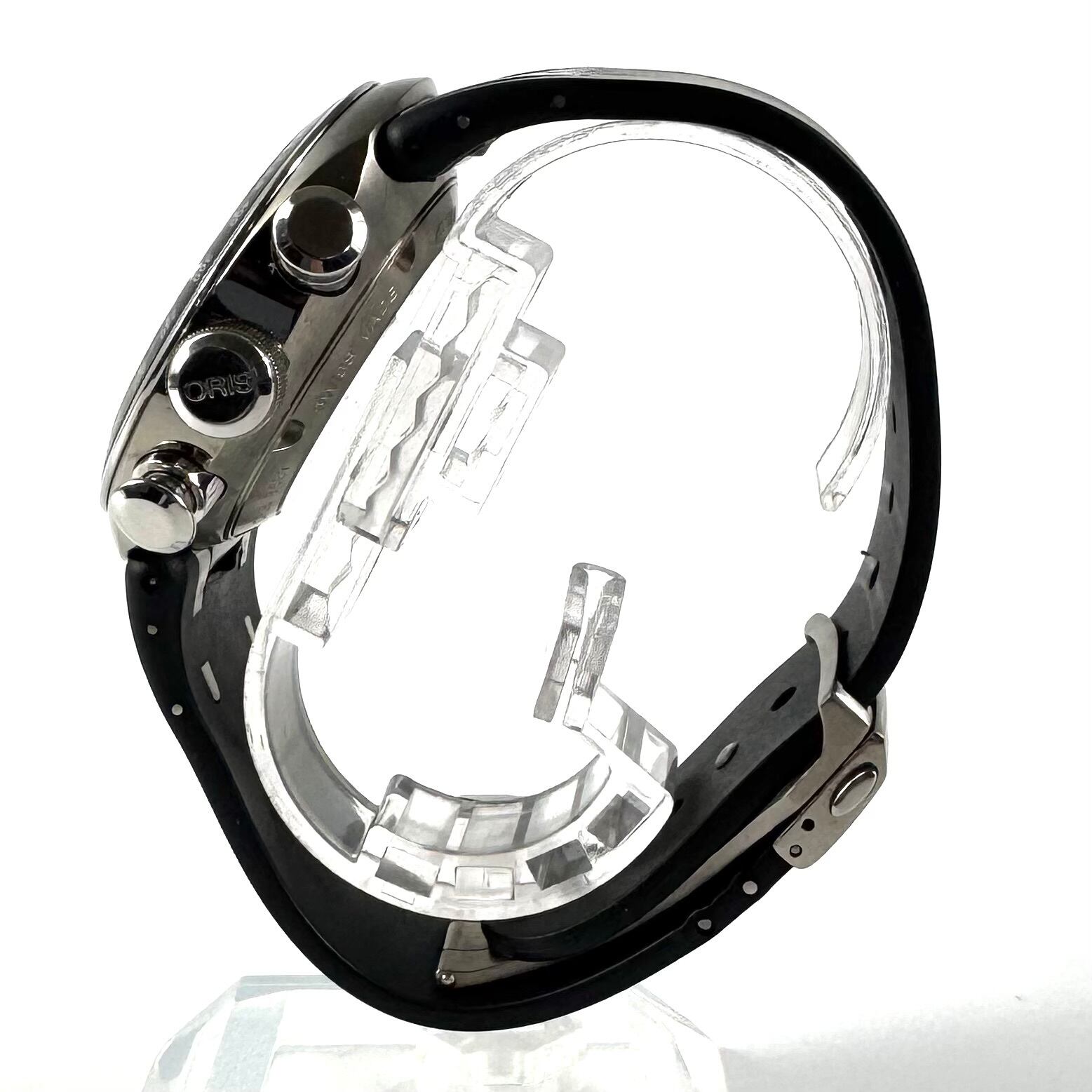 【希少】オリス　ウィリアムス　TT3　リミテッドエディション　7587　自動巻　クロノグラフ　デイト表示　裏スケ　黒　チタニウム　樹脂ベルト　世界限定3000本