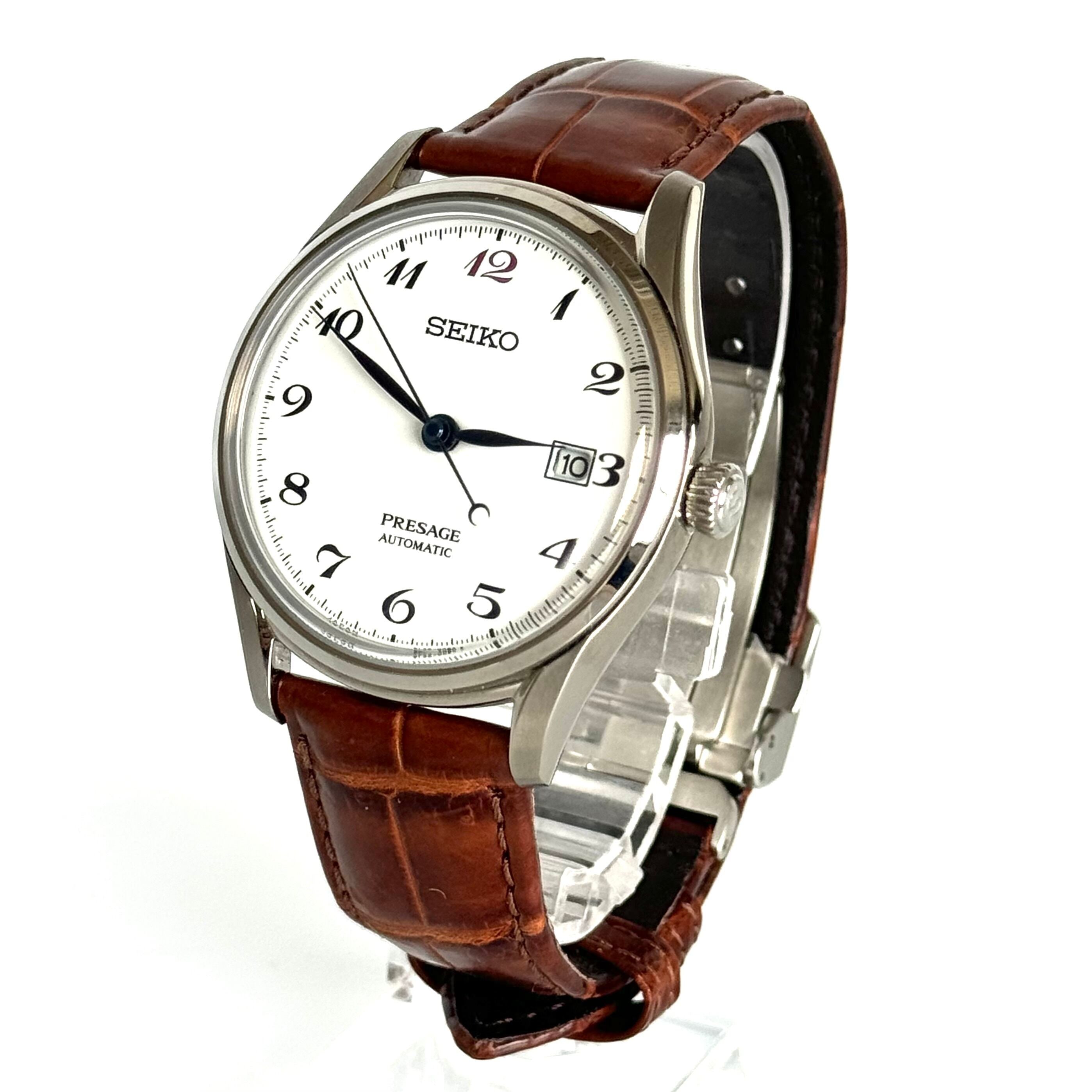 【未使用】セイコー　プレサージュ　SARA017　6L35-00B0　セイコーウオッチサロン専用モデル　自動巻　琺瑯　裏スケ　白　革ベルト　デイト表示