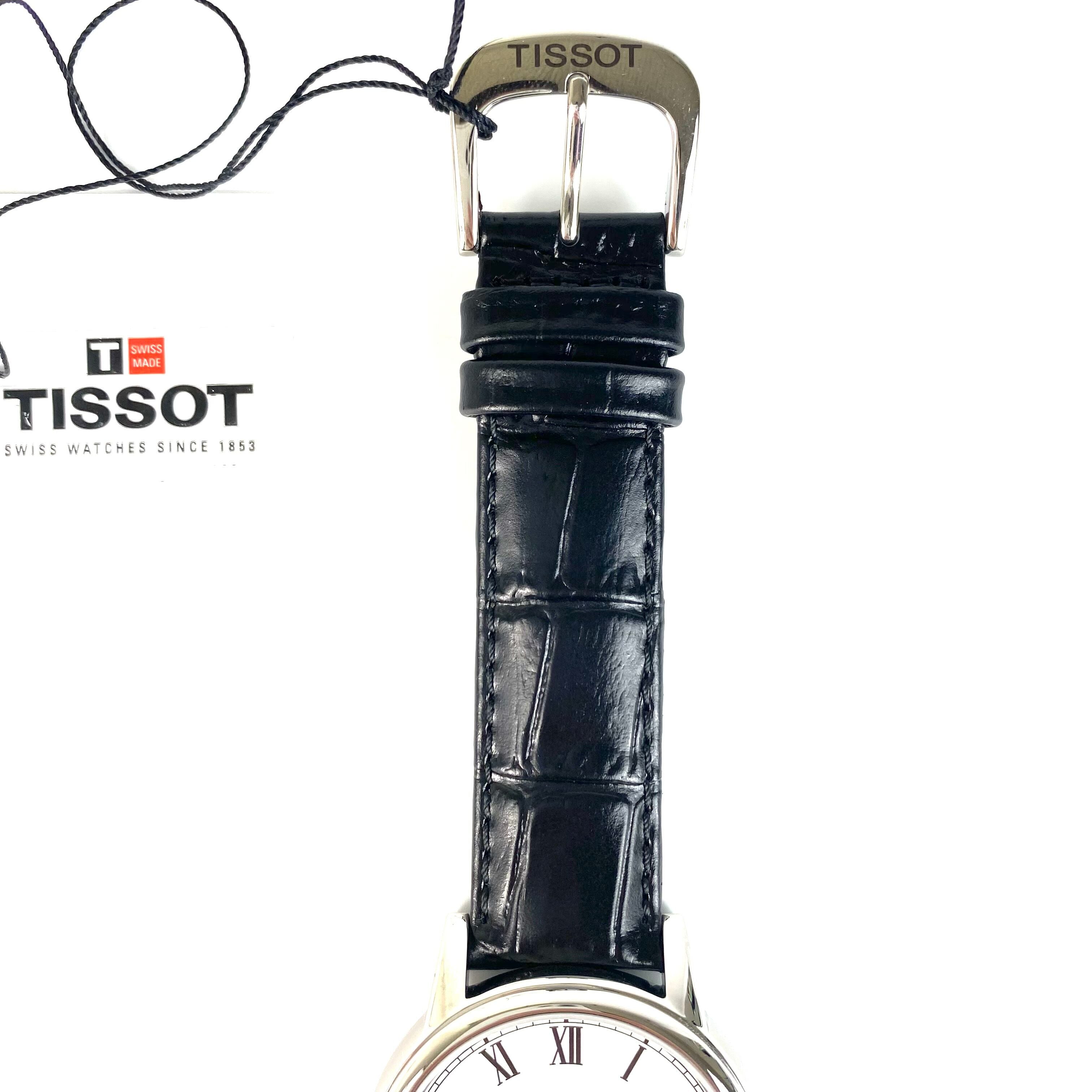 ティソ　TISSOT　Tクラシック　カーソン　T085410A　クォーツ　白　デイト表示　革ベルト