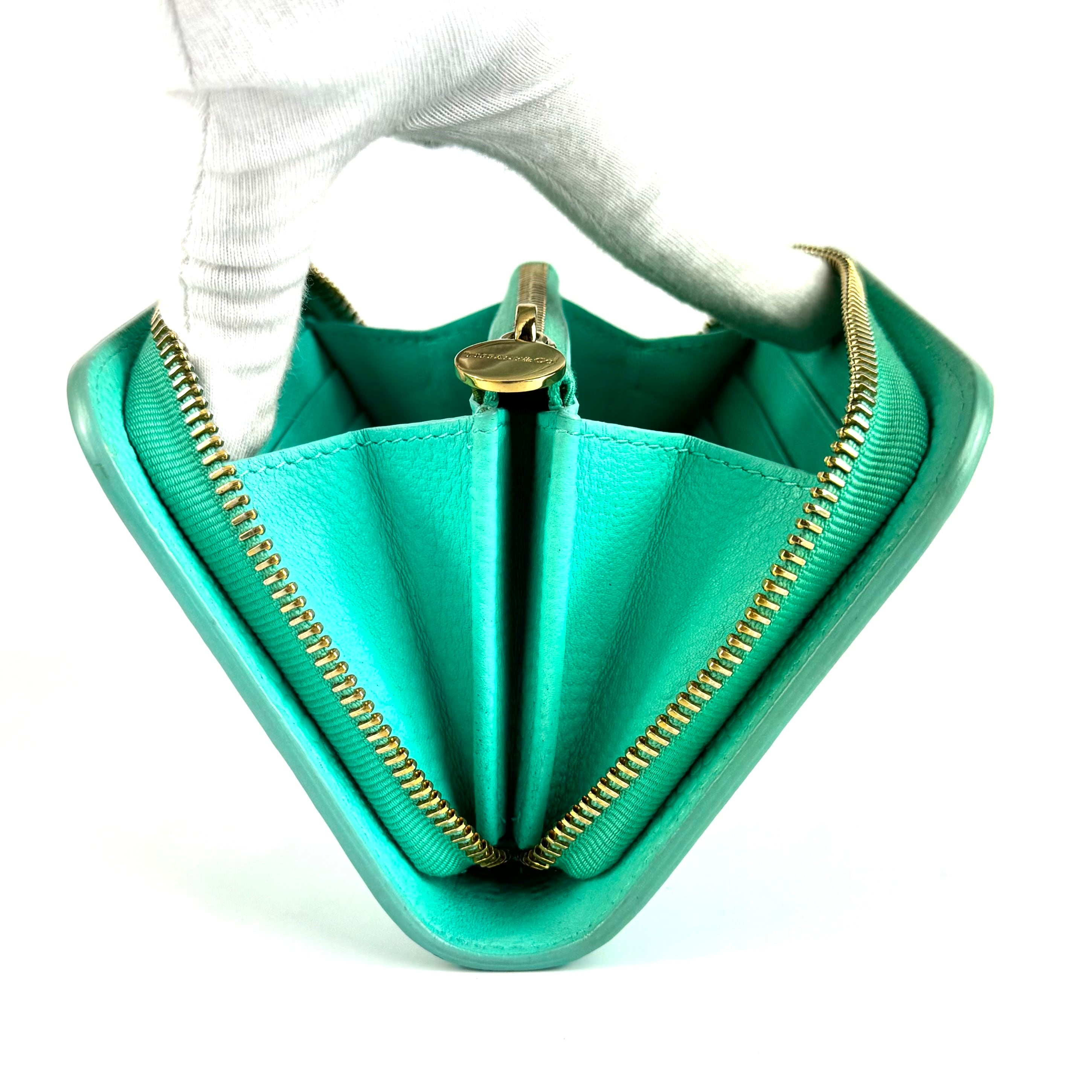 ティファニー　財布　レクタンギュラー　ミニウォレット　コインケース　ティファニーブルー　レザー