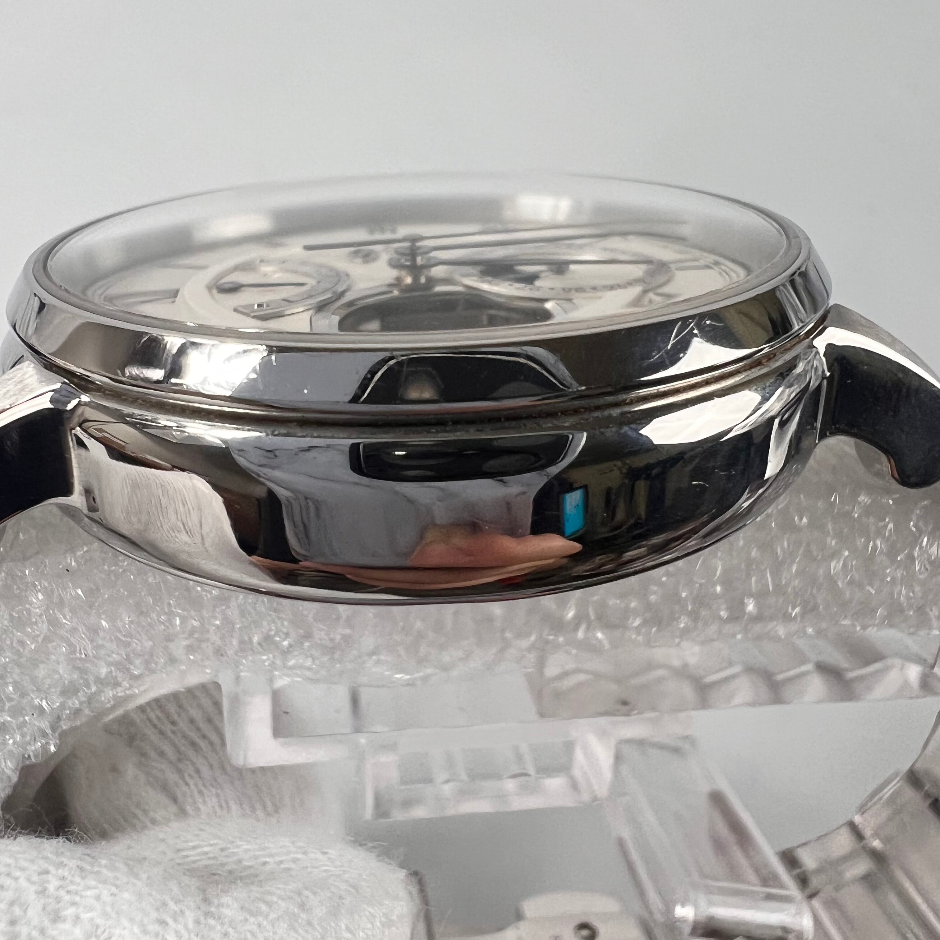 【美品】オリエント　オリエントスター　RK-AM0005S　F7X6-UAA0　自動巻　手巻　セミスケルトン　シルバー　デイト表示　パワーリザーブ　ムーンフェイズ　ローマ数字