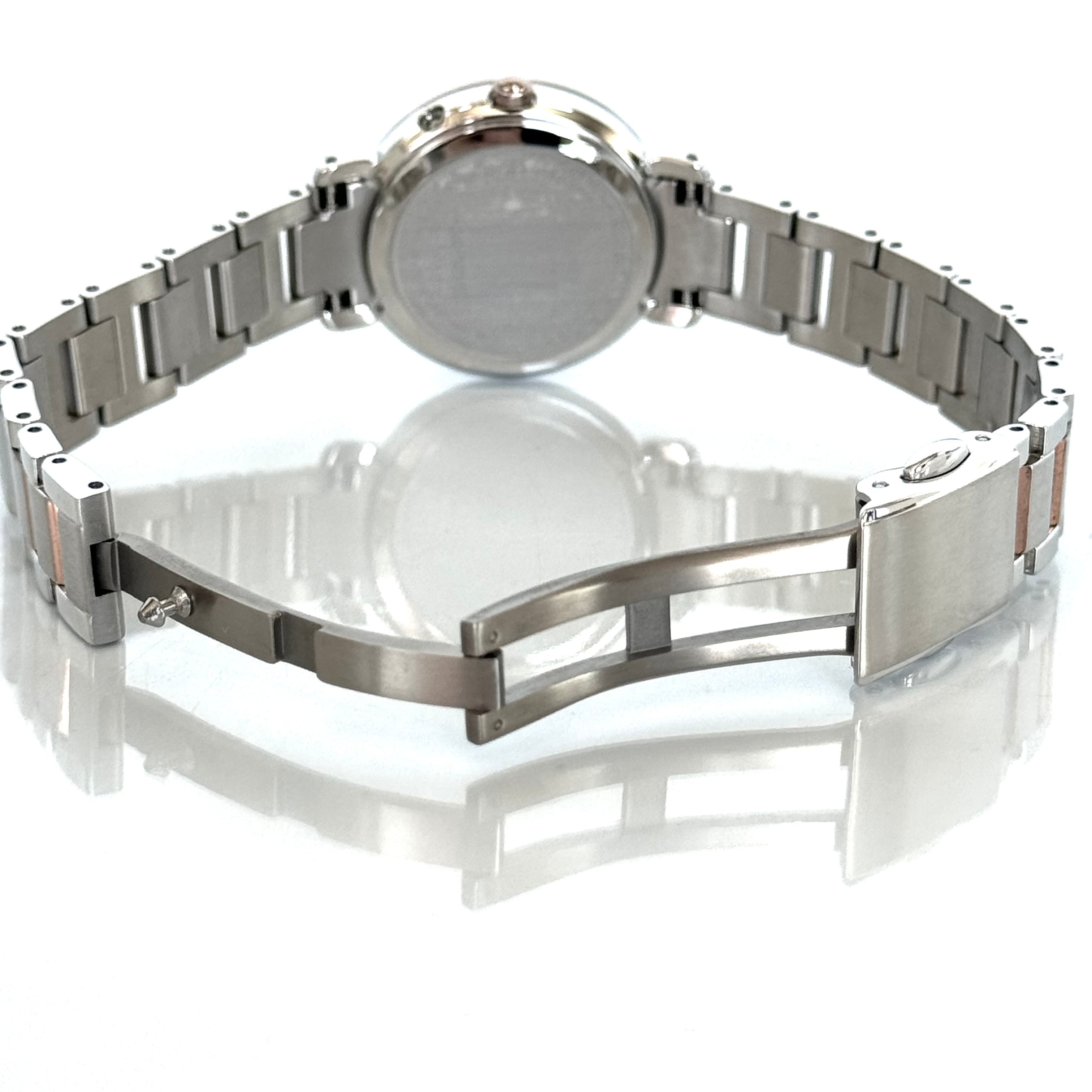 【美品】シチズン　クロスシー　hikari collection　ES9445?57W 　H060-T025722　電波ソーラー　チタン　サクラピンク　レディース　ローマ数字　デイト表示