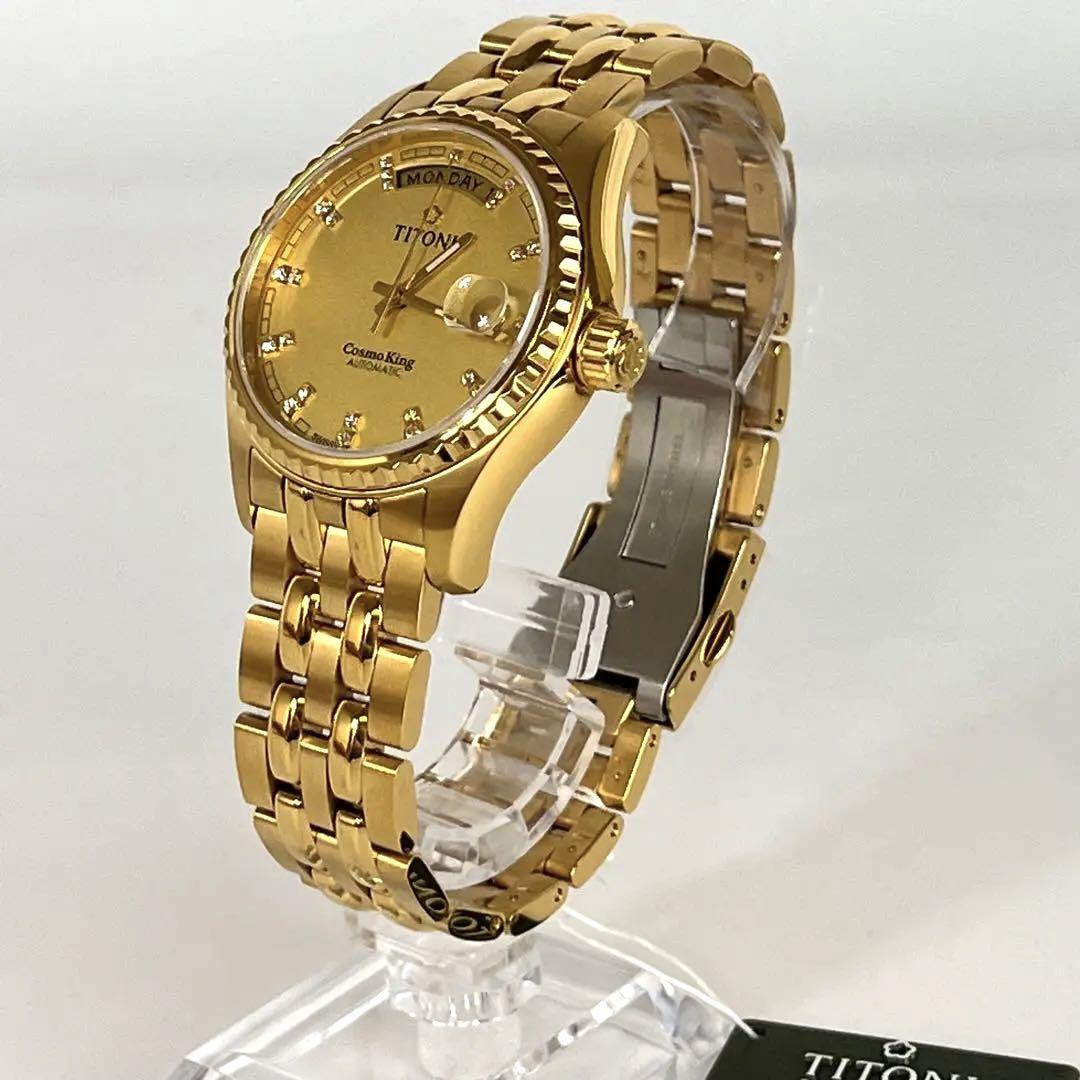 【未使用】チトーニ　コスモキング　797　自動巻　デイデイト　ゴールド　GP