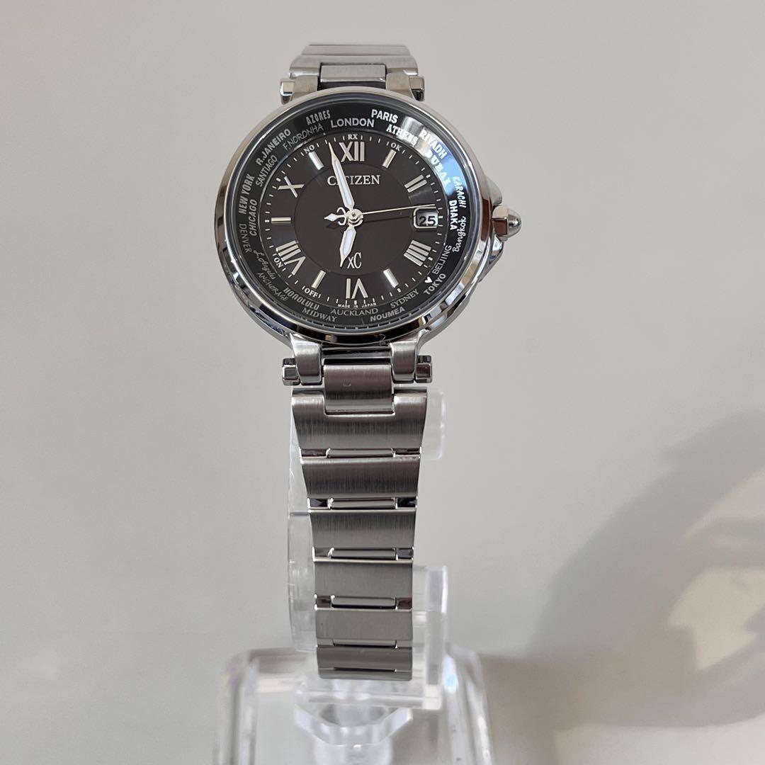 【美品】シチズン　クロスシー　ハッピーフライト　タフソーラー　黒　エコドライブ