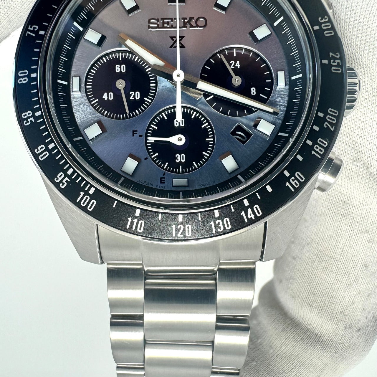 【美品】腕時計 メンズ セイコー SEIKO プロスペックス スピードタイマー SPEEDTIMER SBDL109 V192-0AH0 ソーラー アイスブルー クロノグラフ デイト表示 10気圧防水