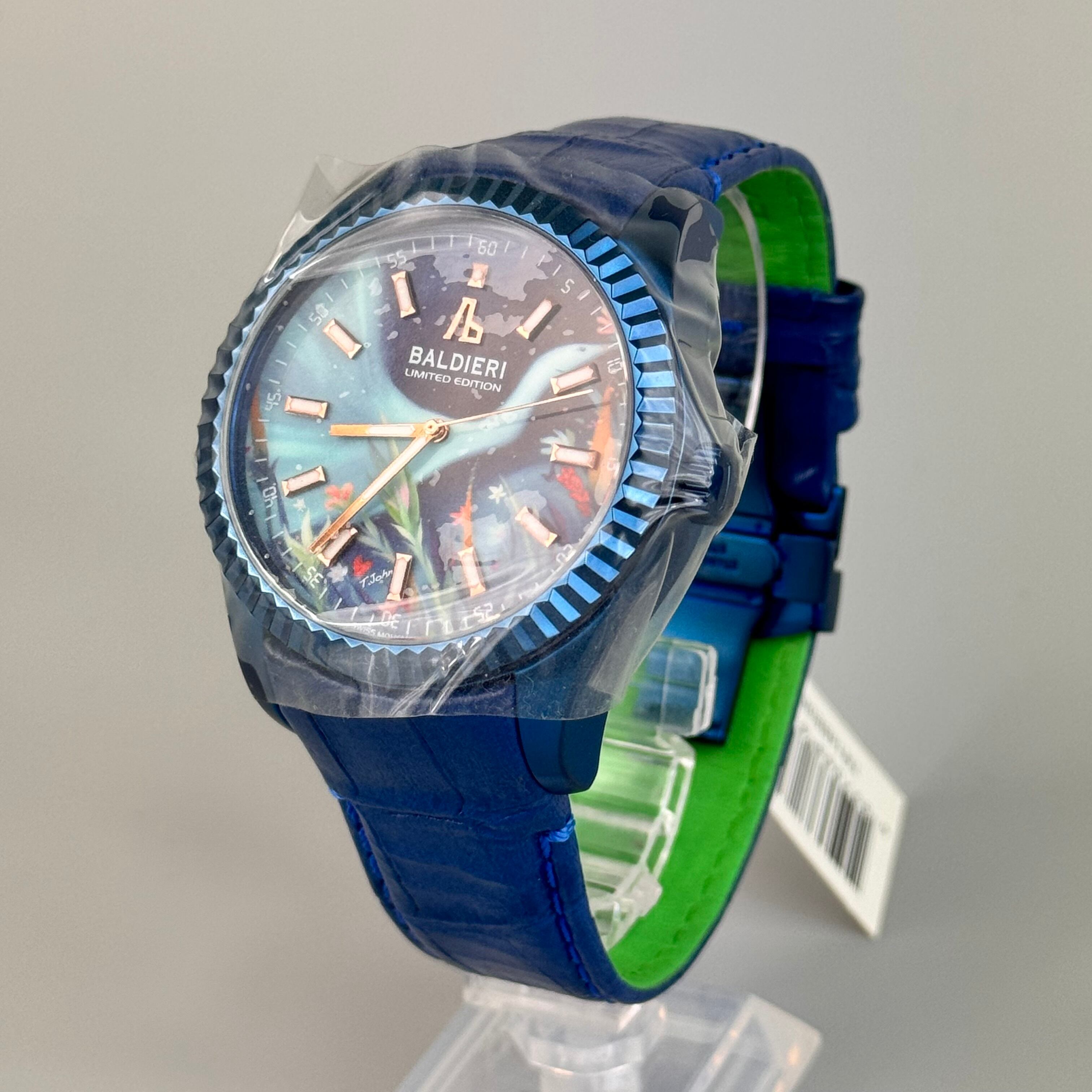 【未使用・希少品】クラスフォーティーン　KLASSE14　TR14BE001M　トロピカルフライト　ティモシー・ジョン デザイン　世界限定212本　クォーツ　青　革ベルト