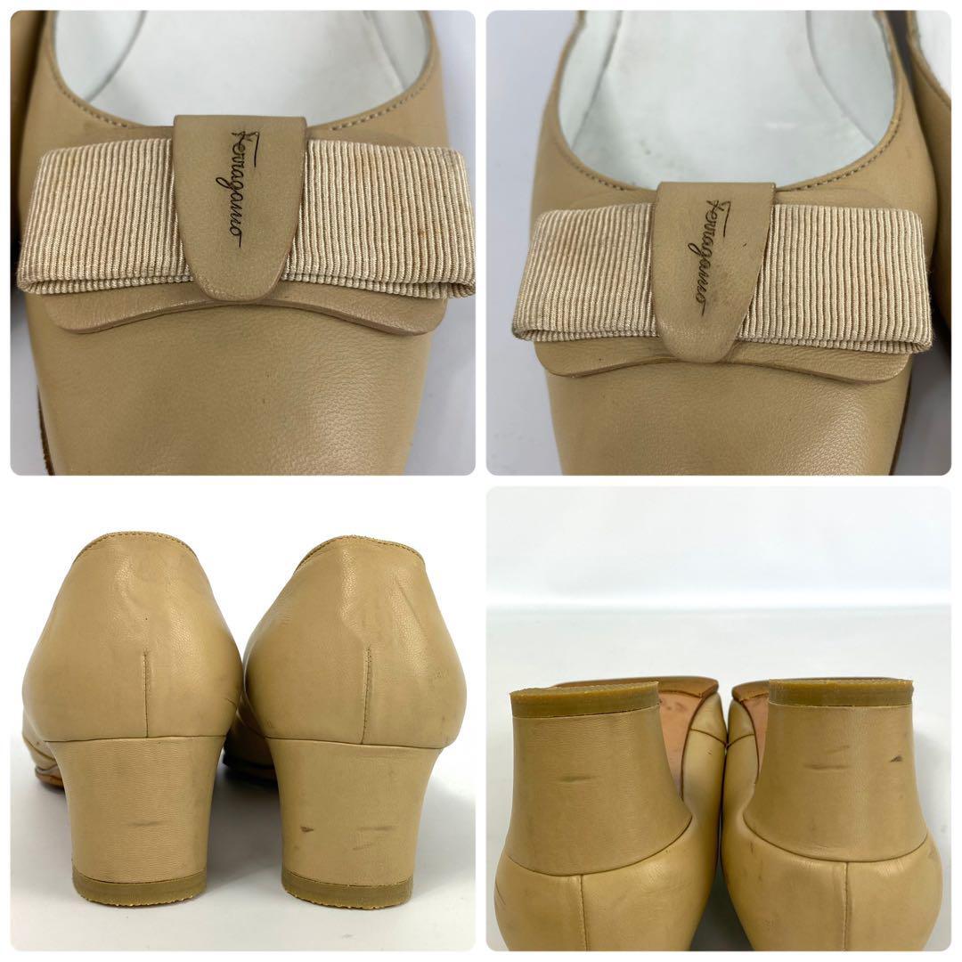 サルヴァトーレフェラガモ　パンプス　ヴァラ　8 D　ベージュ