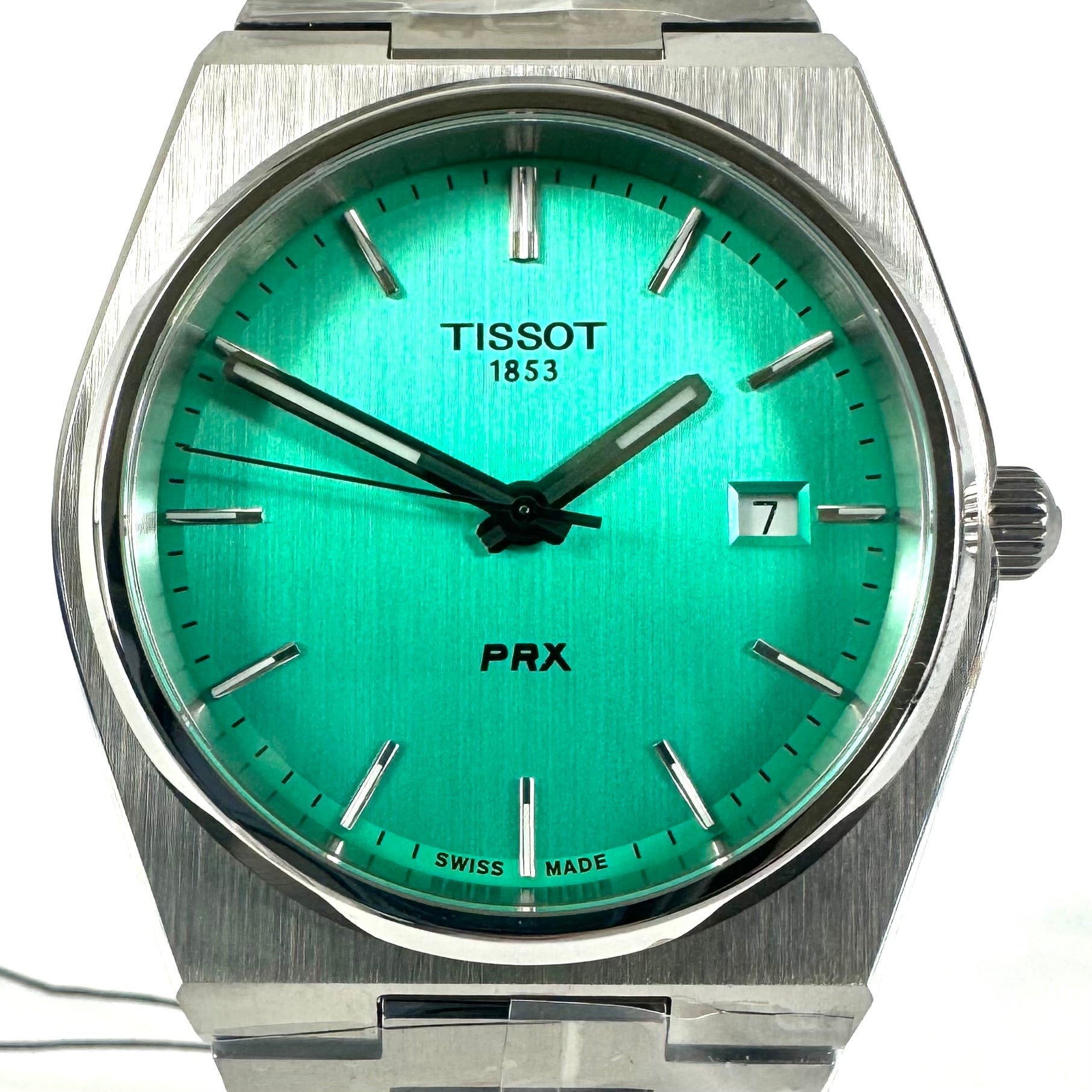 【未使用】ティソ　TISSOT　PRX　T137410A　クォーツ　エメラルドグリーン　デイト表示